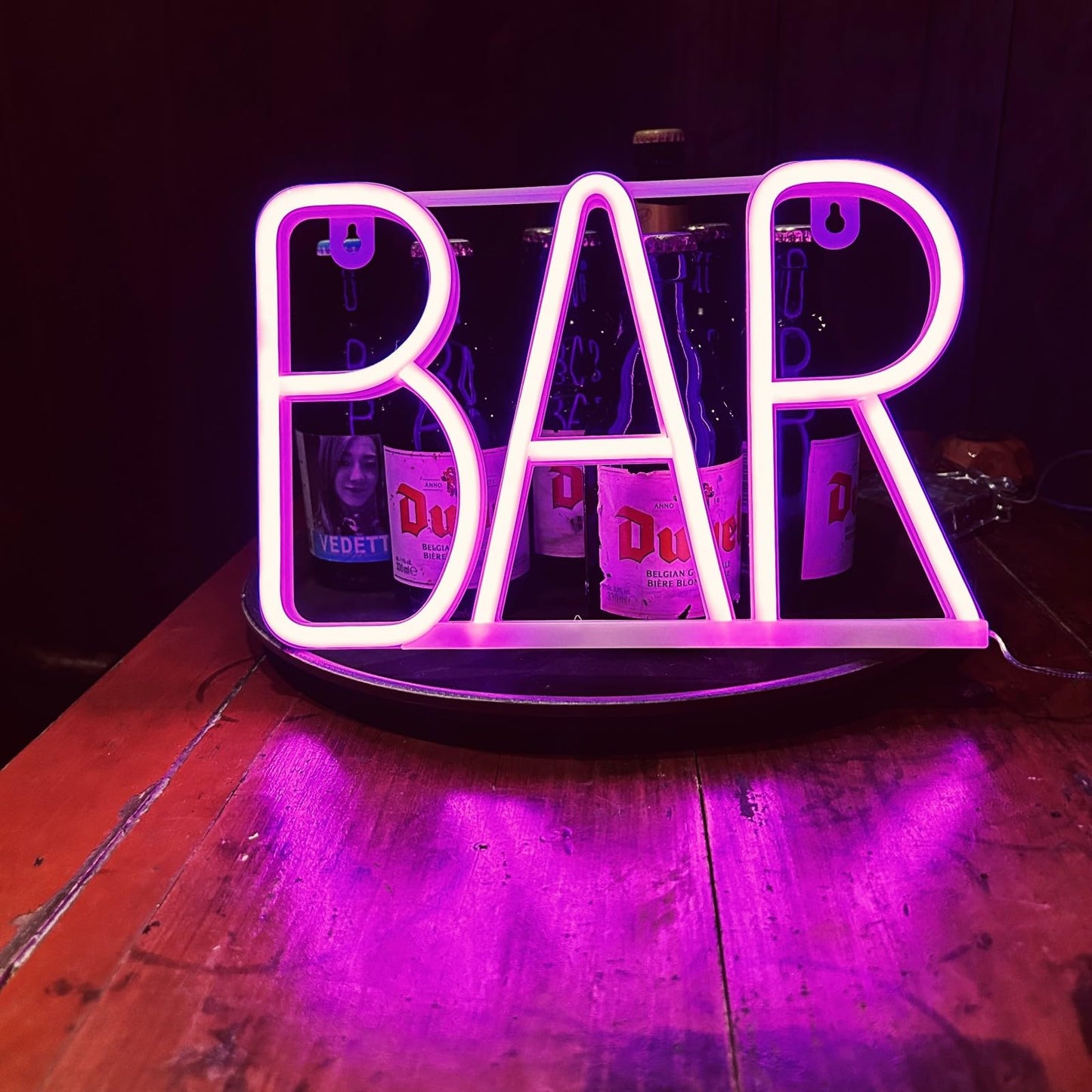 Neon Bar Signs For Home Bar, Led Party Wall Decor Usb Powered Man Cave Neon Light For Bar Cart Decor, Bistro, Club, Pub, Business, Valentine Gifts (pink)