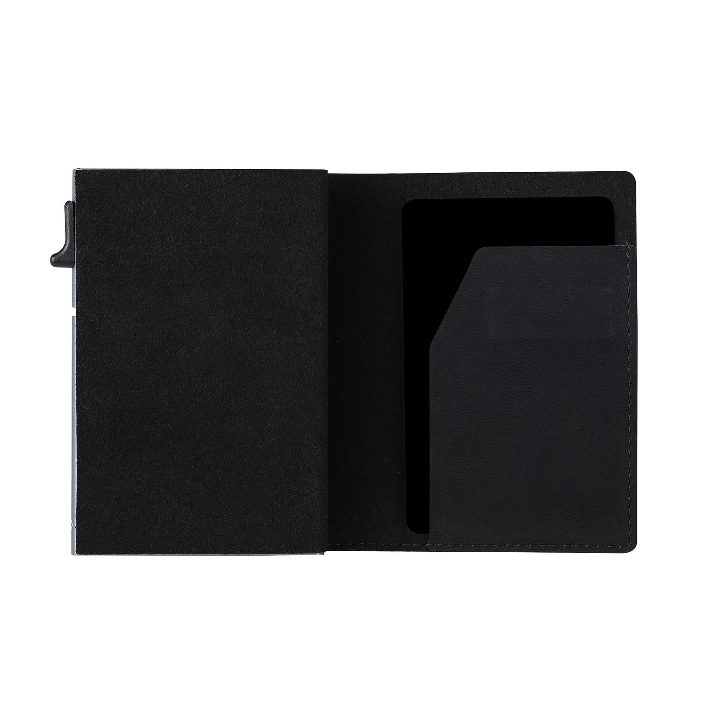 Conceal Plus Card Blocr Pop Up Wallet for Men - Slim Metal RFID Blocking Card Holder (4-6 Cards Ejector) - Minimalist Smart Front Pocket Wallet with Internal Cash + ID Storage