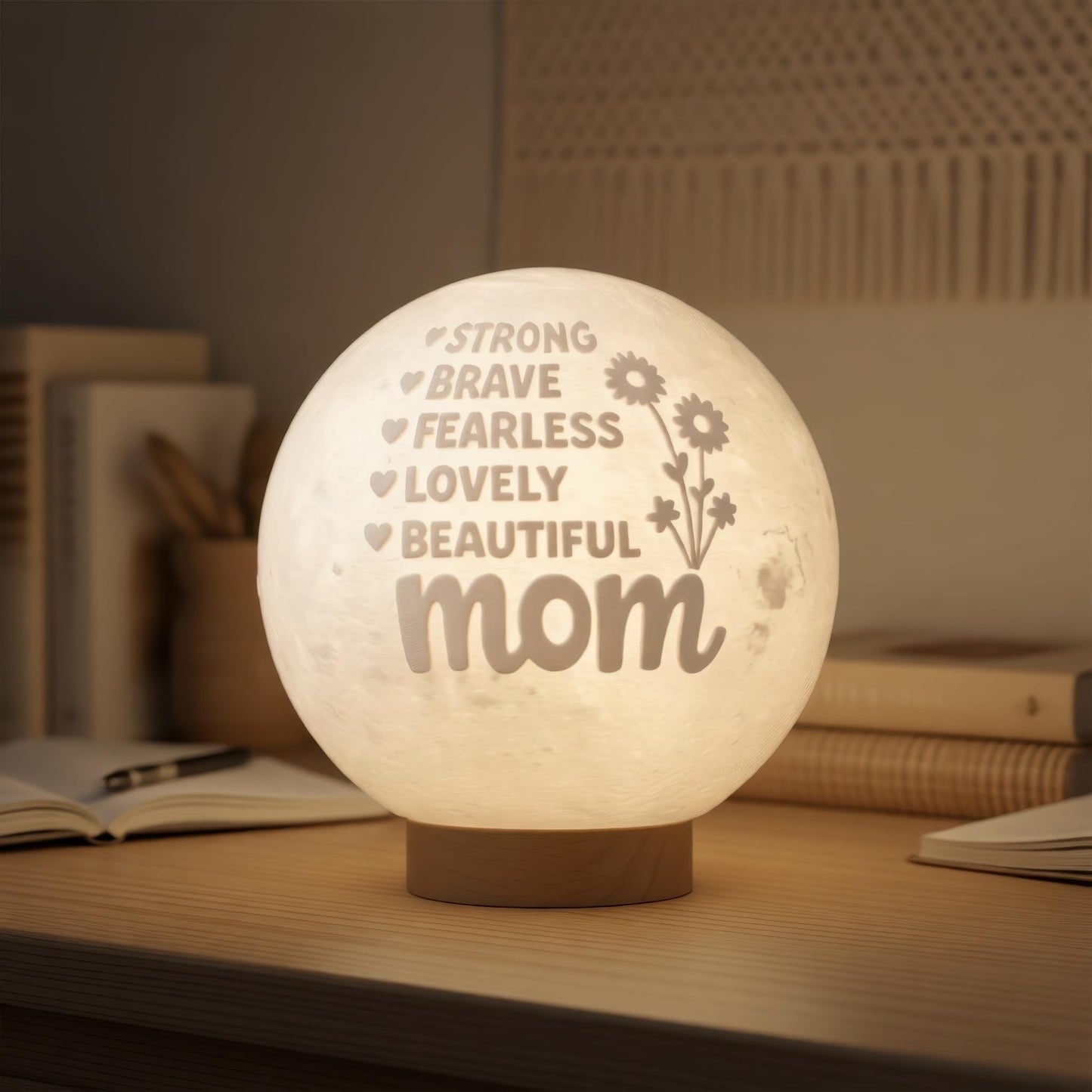 Funnytree Mothers Day Mom Birthday Gift Moon Lamp Night Light - Home Nursery Room Bedroom Office Desk Decor, Gifts for Women Wife Mom