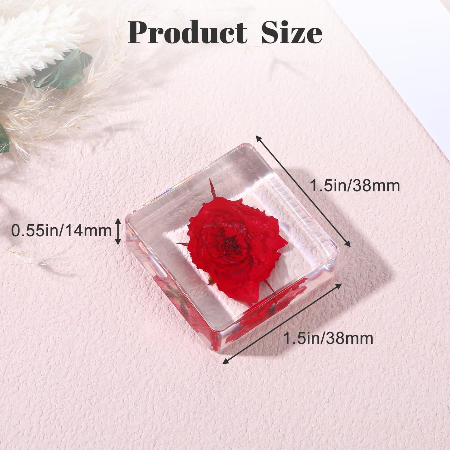 6Pcs Pressed Flower Paper Weights, Real Flower Resin Crafts, Pattern Weights, Paper Weights Decorative,Pressed Flower Ornament,Paper Weights for Office Desk,Specimen Collection for Science Educational