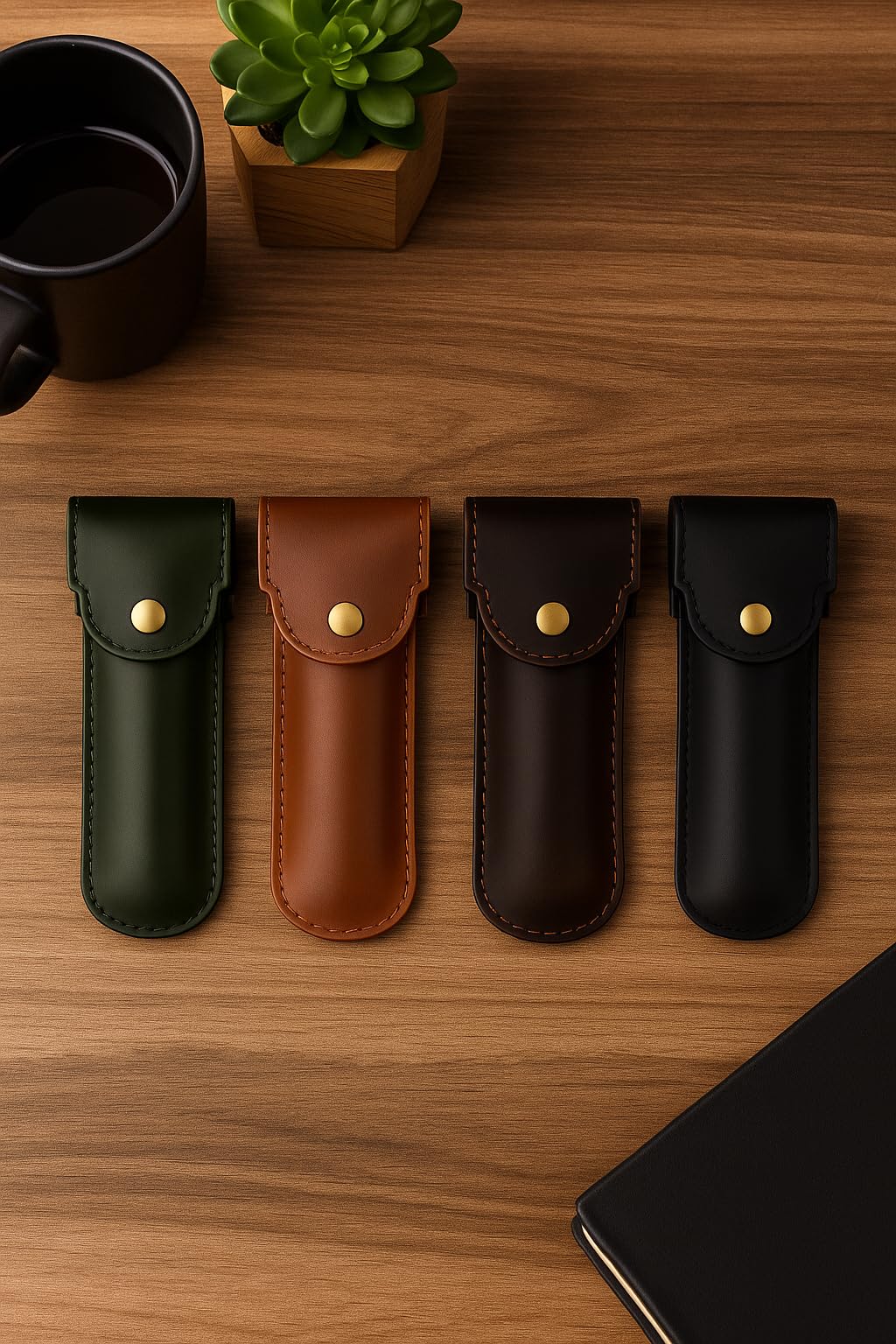 PavinCrafter Full Grain Leather Razor Cover | Double Edge Razor Case | Handmade Safety Razor Protector Sheath for Travel & Storage | Barber Shaving Accessory for Men – Tan