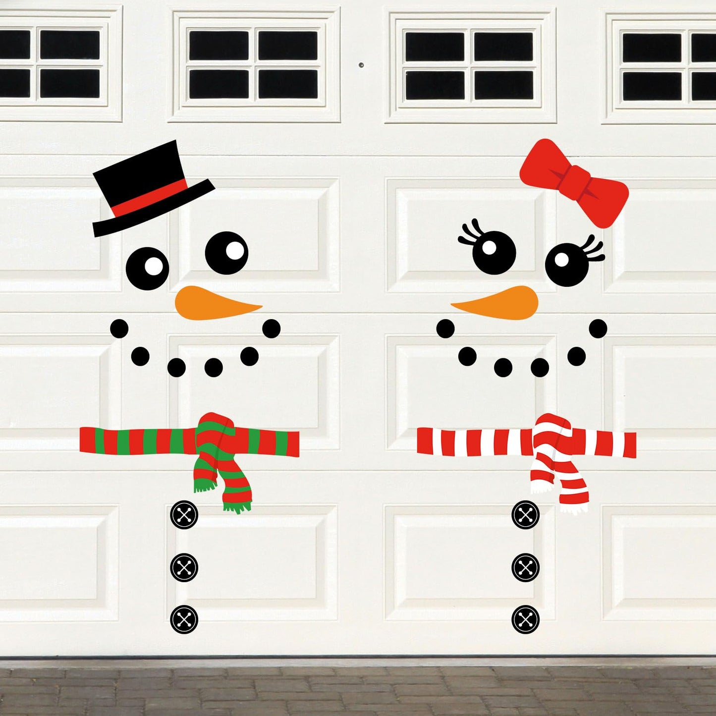 JarThenaAMCS 2 Sheet Christmas Snowman Door Stickers Removable Winter Snowman Wall Decals Large Xmas Mural Stickers for Home Window Door Refrigerator Decor