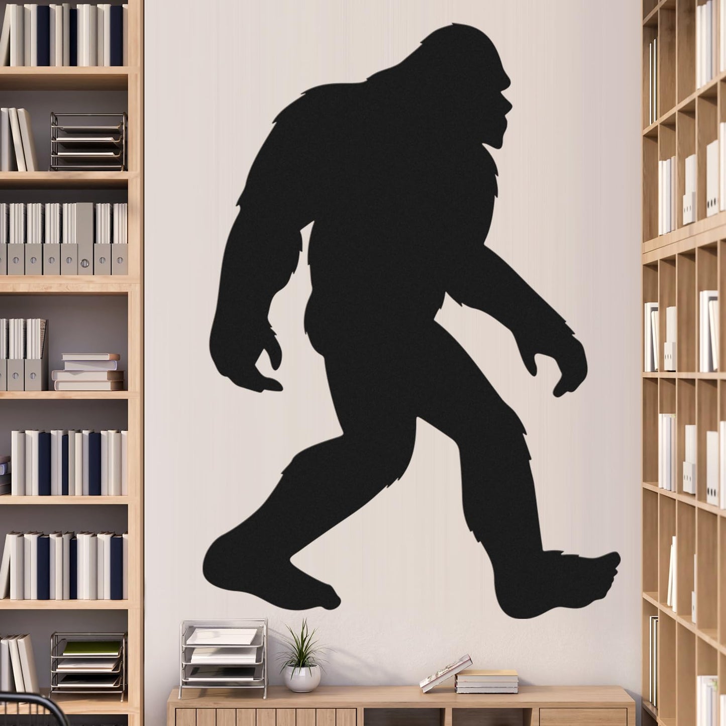 Affrolling Bigfoot Wall Decal Large 60 x 42 Inch Sasquatch Big Foot Silhouette Peel and Stick Wall Decals for Office Home Decor Gifts for Sasquatch Bigfoot Lovers(Black)