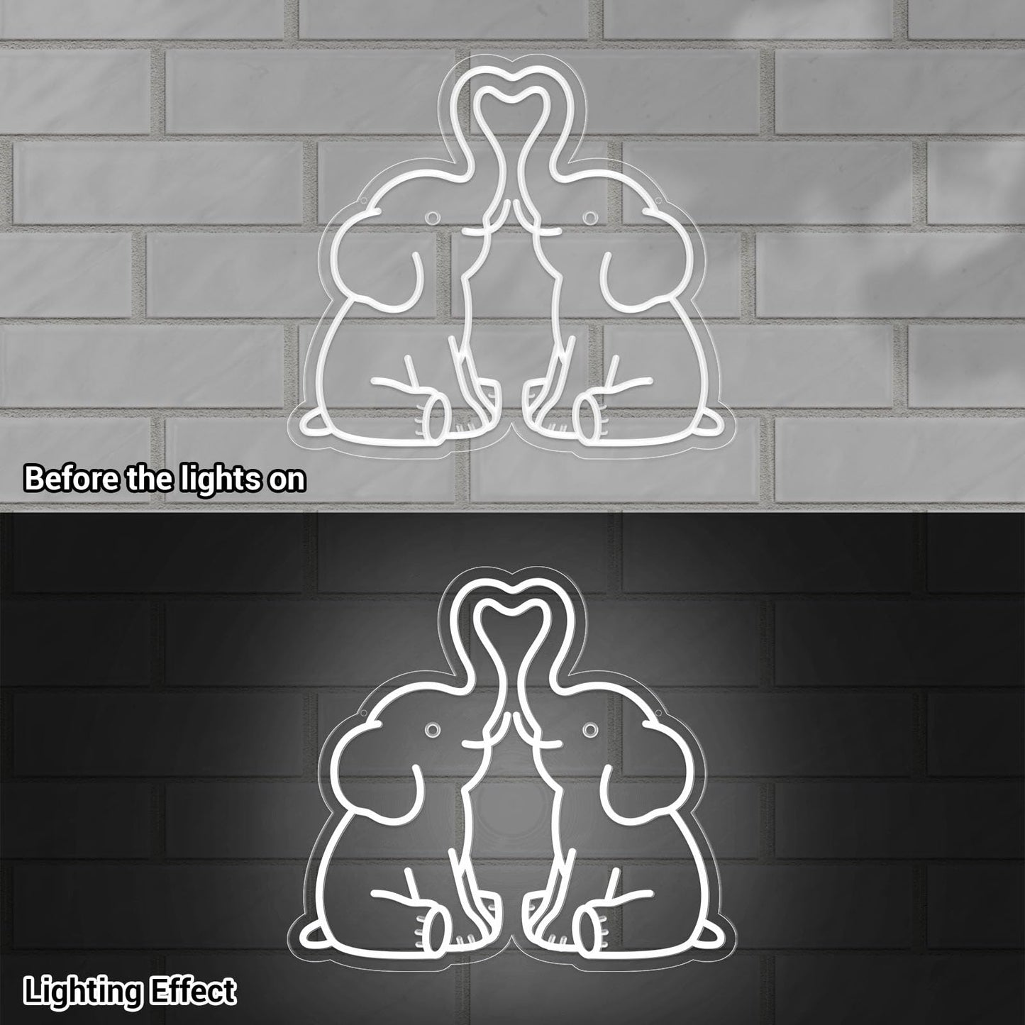 LMHSE Elephant Neon Signs, Dimmable LED Sign Living Room Decor, Party, Bedroom, Wedding Decor, Birthday Gifts for Women, Christmas (Elephant)