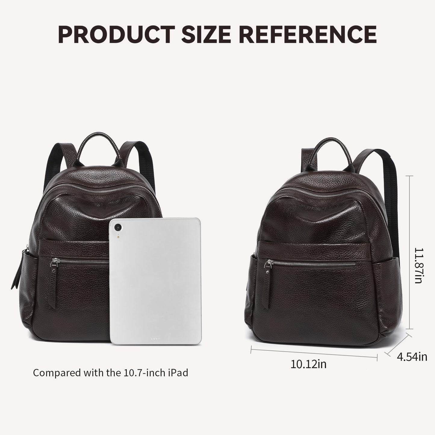 UEIRY Genuine Leather Backpack for Women Fashion Designer Shoulder Bags Soft Leather Backpack, Stylish Daypack for Work Travel School, Coffee