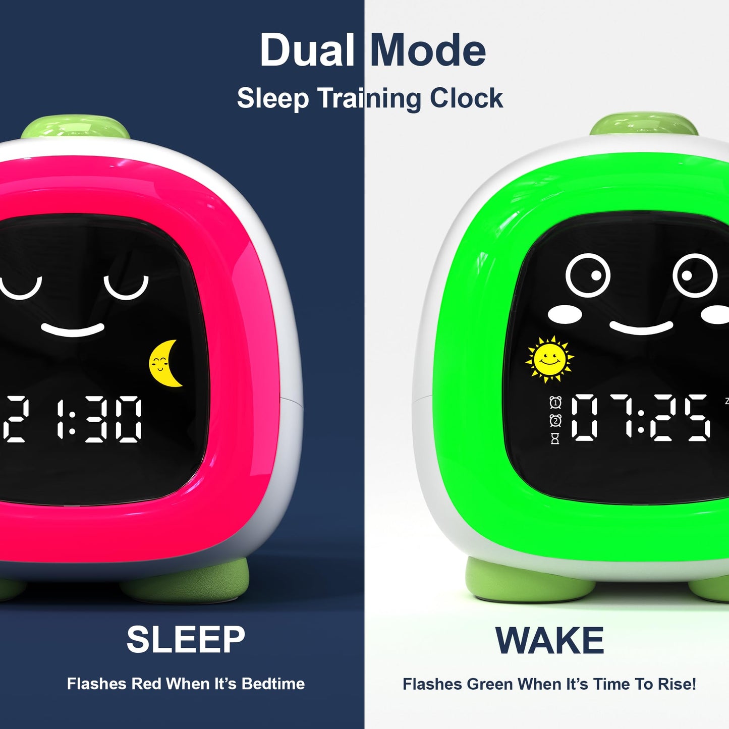 ANALOI Alarm Clock for Kids, Kids Alarm Clock Ok to Wake Cute Night Light for Bedroom, Toddlers Sleep Training Clock Stay in Bed, Dinosaur Birthday Gift for Kids Boys Girls