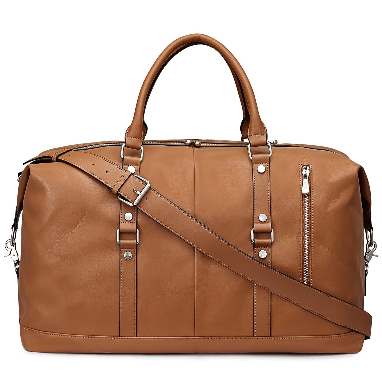 S-ZONE Genuine Leather Women Travel Duffle Weekender Overnight Weekend Carry on Shoulder Tote Bag