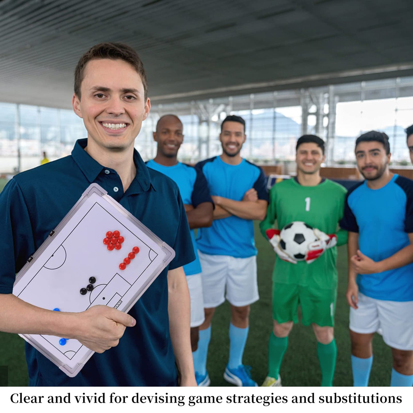 Suprwin Magnetic Soccer Football Coach Board,Portable Clipboard Tactical Magnetic Board Kit W/Marker Pieces,Pen, Eraser, Storage Bag
