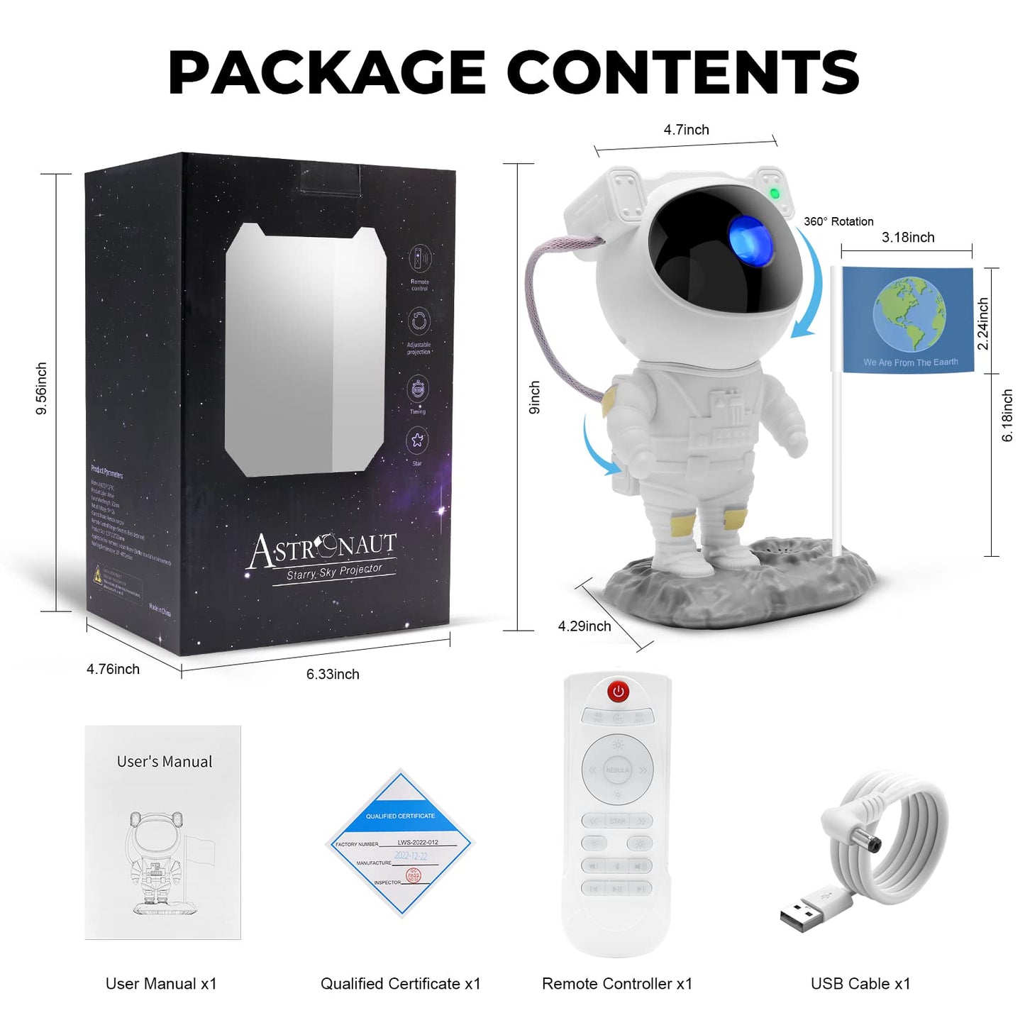 LUXONIC Galaxy Astronaut Projector with Bluetooth Music Speaker,Remote Control&Timer,Nebula Star Space Buddy Projector Light for Family Friends Gift,Bedroom Gaming Room Decor