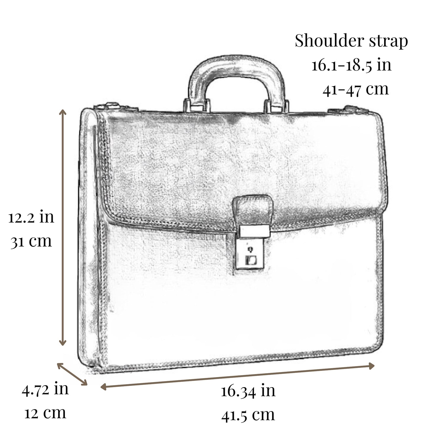 Time Resistance Leather Briefcase - Italian Handmade Leather Laptop Bag - Handbag for Men - Professional Computer Case (Green)
