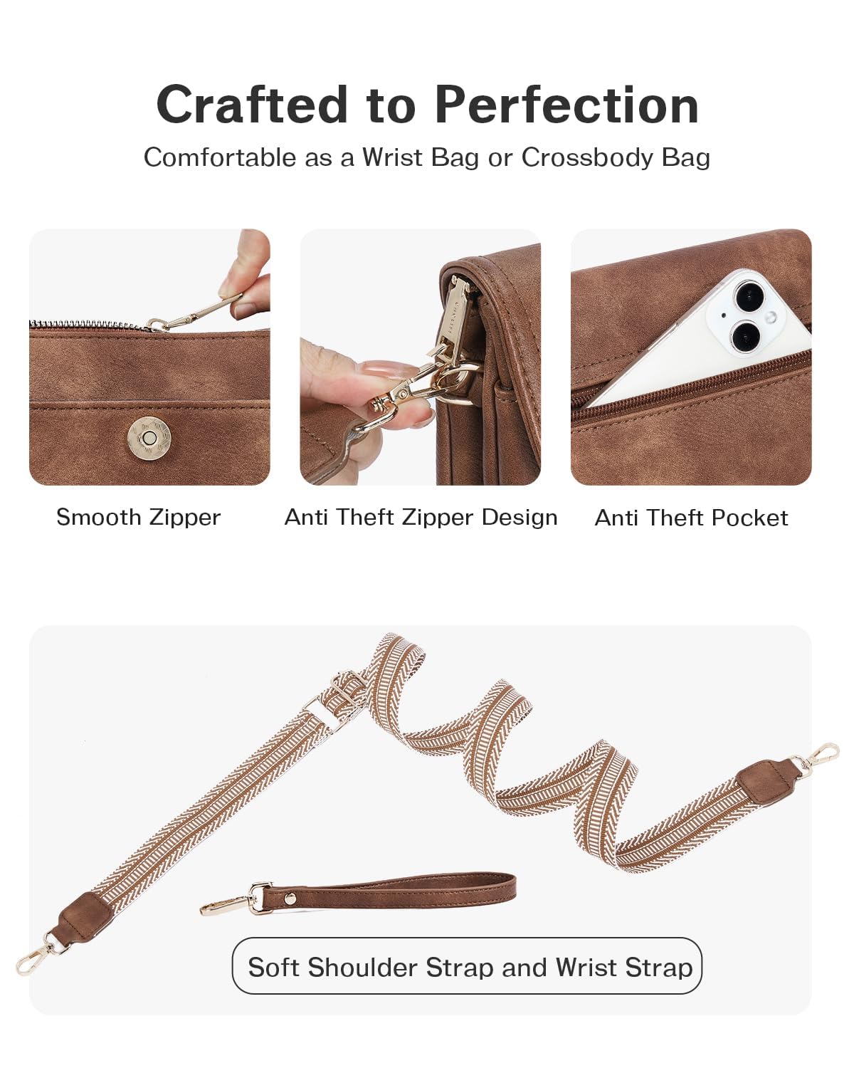 CHOLISS Small Crossbody Bags for Women, Vegan Leather Cell Phone Purse, Mini Travel Purse with Adjustable Strap Womens Gifts