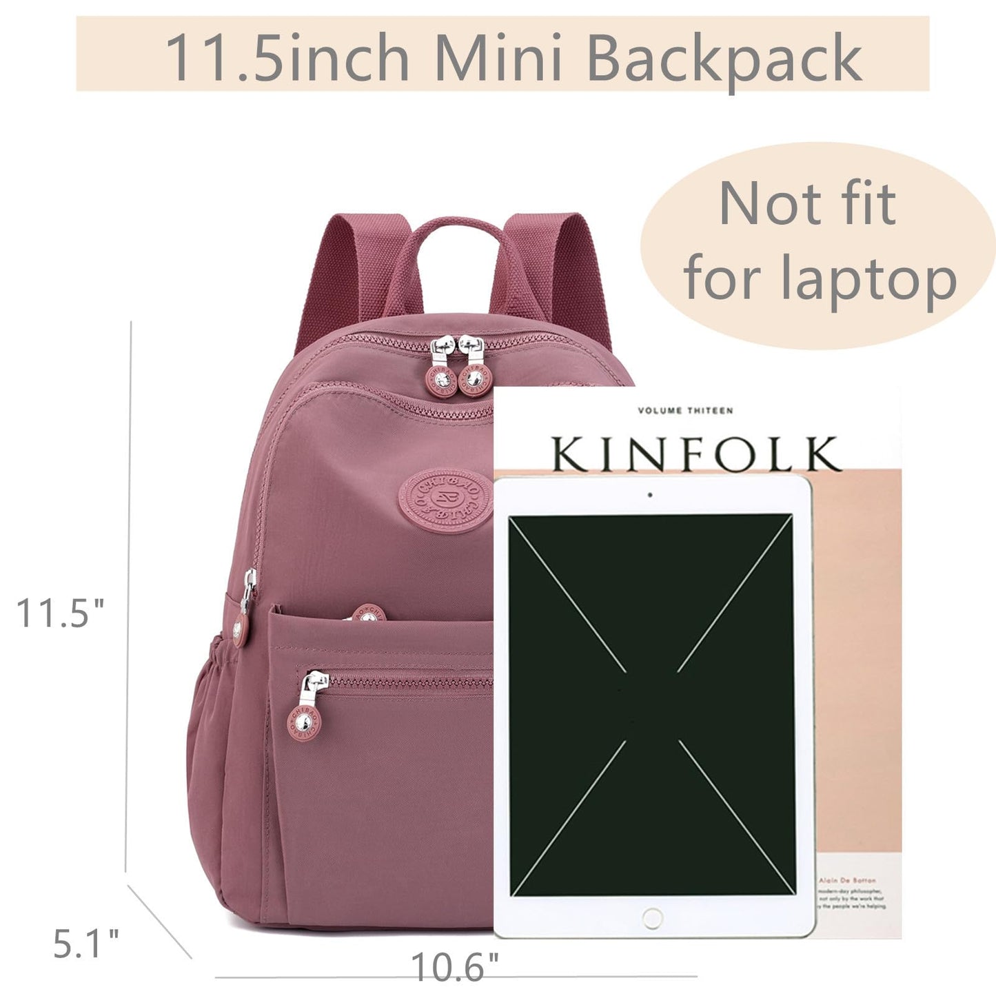 Tanweibago Mini Nylon Women Backpacks,11L Small Ladies backpacks Casual Lightweight Women Shopping Travel Daypack (Carmine)
