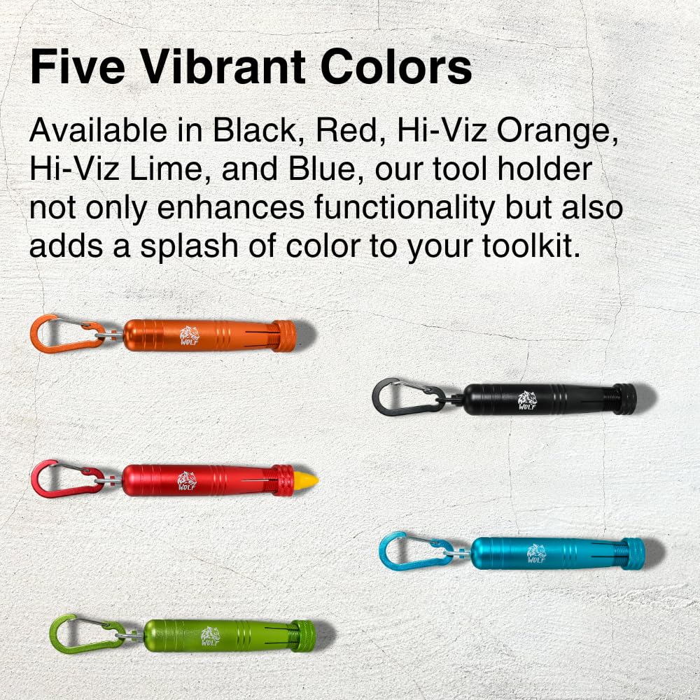 WOLF Metal Lumber Keel Crayon Holder | ½’’ Round or Hexagonal | Kio | Ambidextrous & Contoured Grip Handle | Construction Carpenter