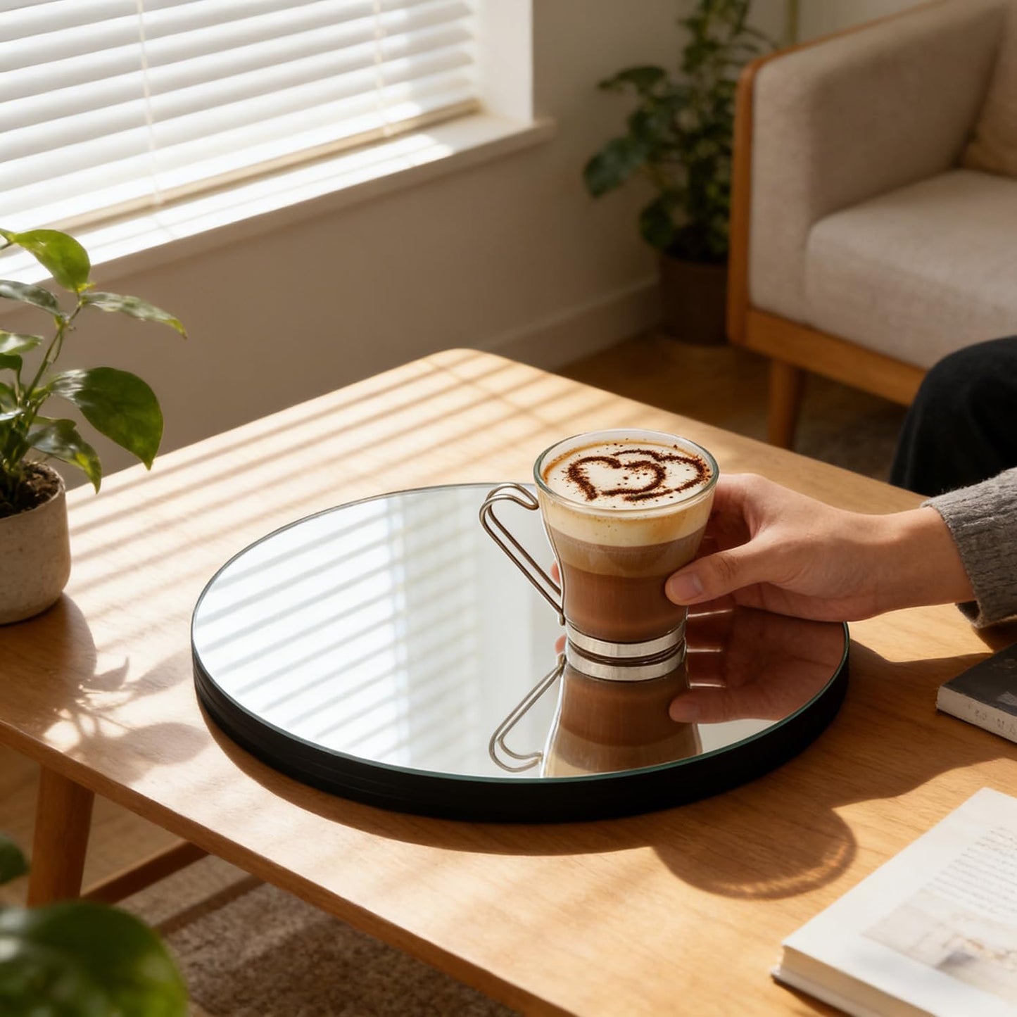 Ranyitdf Flexible Round Mirrors for Centerpieces for Tables, Round Mirrors Trays Plates for Centerpieces,Wedding Anniversary Christmas Valentine Christmas Party Decorations. (4, 12inch/30cm)