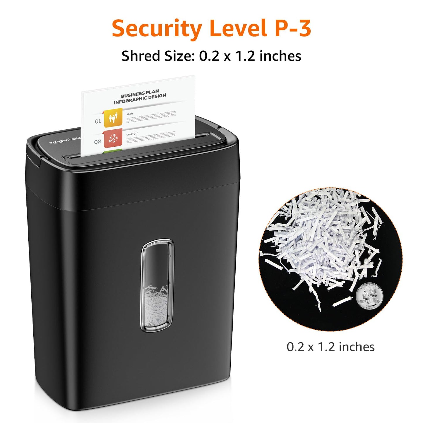 Amazon Basics 12-Sheet Cross-Cut Paper and Credit Card Shredder with Overheat Protection, Black (New Model)