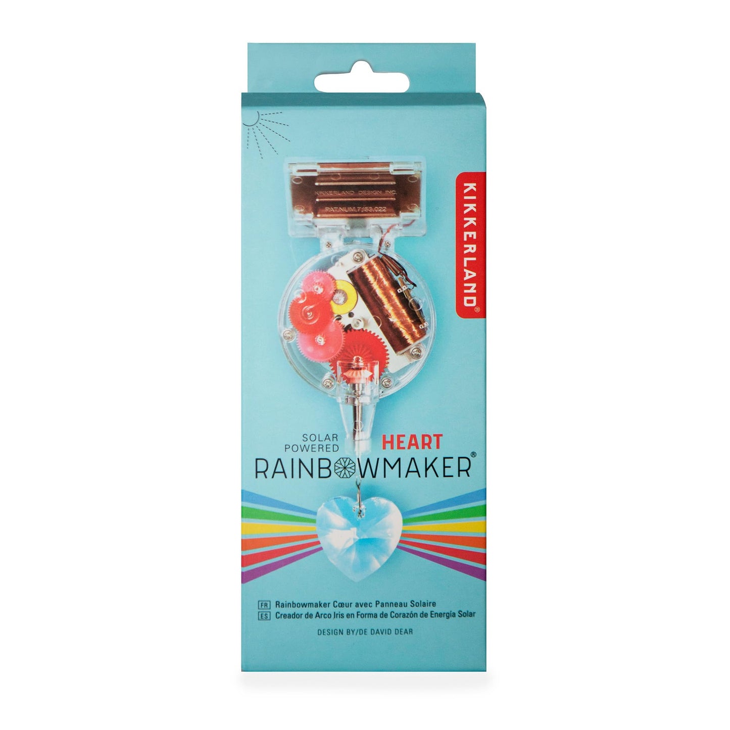 Kikkerland Solar Powered Rainbow Maker – Prism Suncatcher, Fun Home Window Decor – Unique Gift for Christmas & Birthdays – Heart Shaped