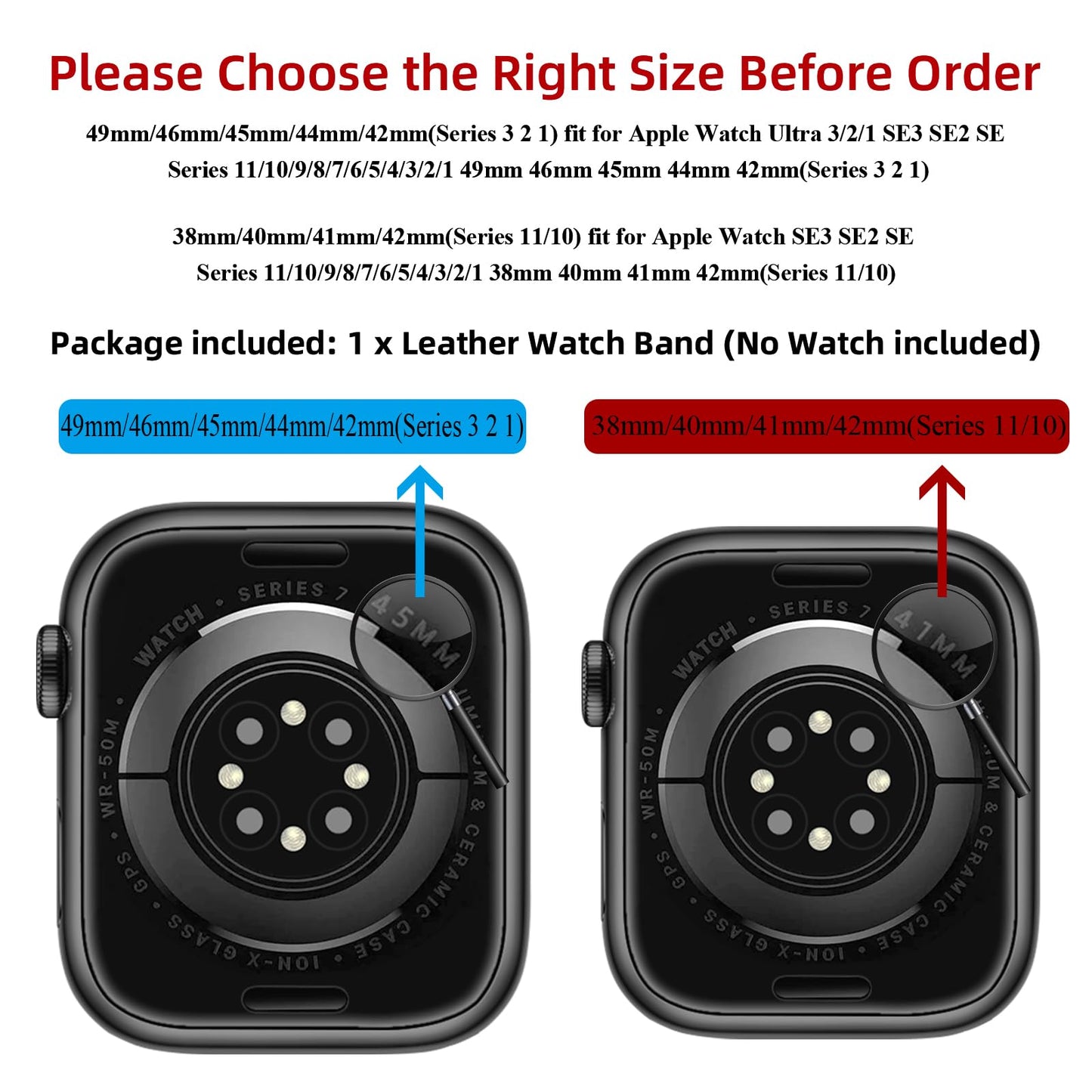 OUHENG Leather Bands Compatible with Apple Watch Band 49mm/46mm/45mm/44mm/42mm, Genuine Leather Strap for iWatch Ultra 3/2/1 & SE 3/2/1 Series 11 10 9 8 7 6 5 4 3 2 1 (Retro Brown/Black)