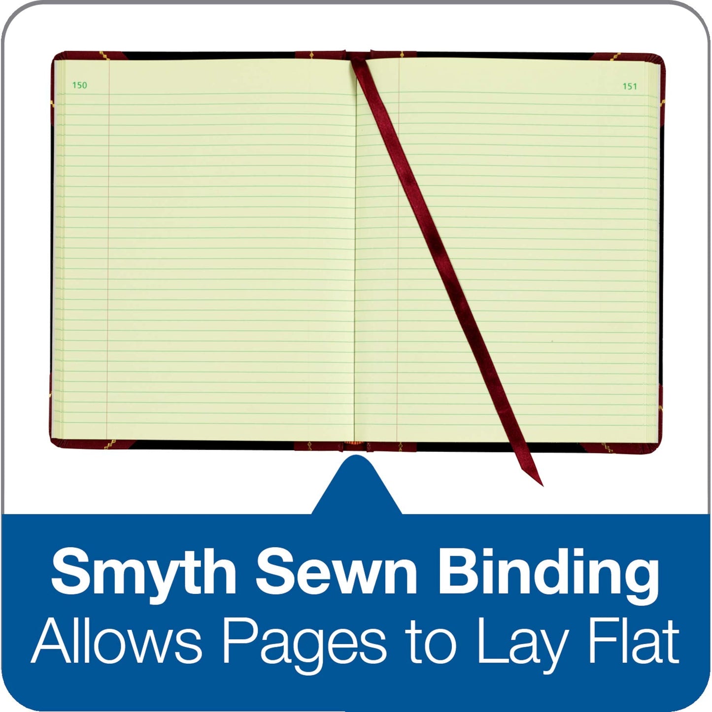 Adams Record Ledger, 8.25 x 10.75 Inches, 5 Squares per Inch, 300 Tinted Pages, Black and Maroon (ARB810R3M)