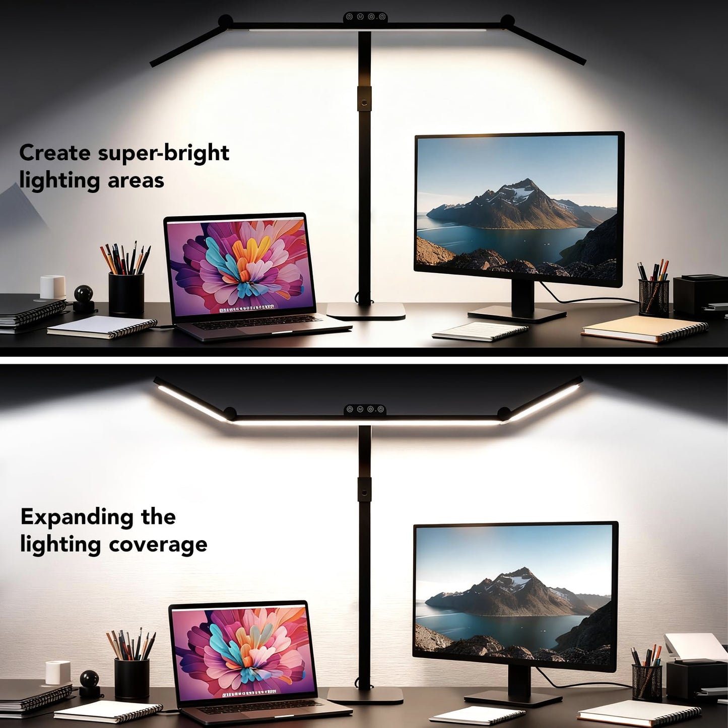 Galnolt LED Desk Lamp for Home Office with Base, 28.2" Adjustable Gooseneck Swing Arm Ultra Bright Desk Light, Dimmable Architect Table lamp for Desktop Computer Light, Reading, Study, Workbench