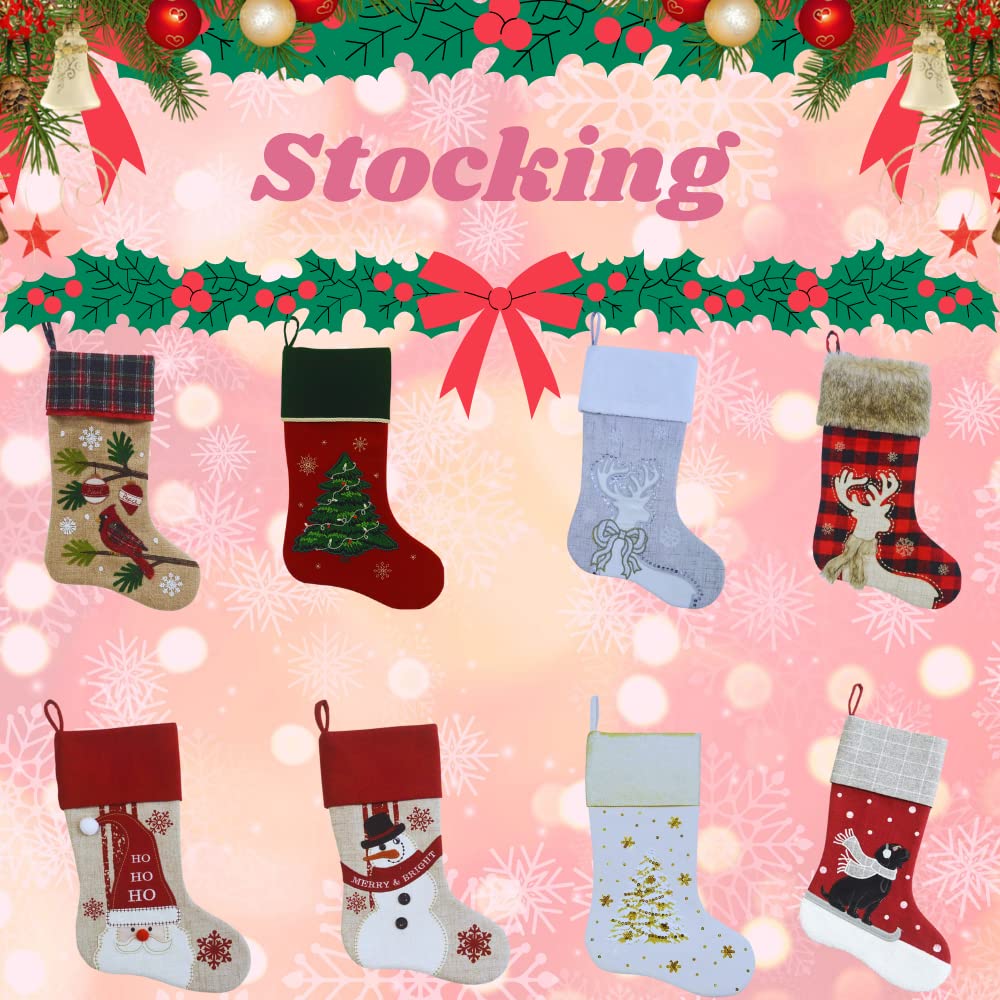 Comfy Hour 18" White Velvet Christmas Stocking, Gold Snowflake Embroidery with Faux Fur Trim, Elegant Holiday Mantel Hanging Decor, Traditional Winter Accent, Artisan Crafted Textile, 1 Unit