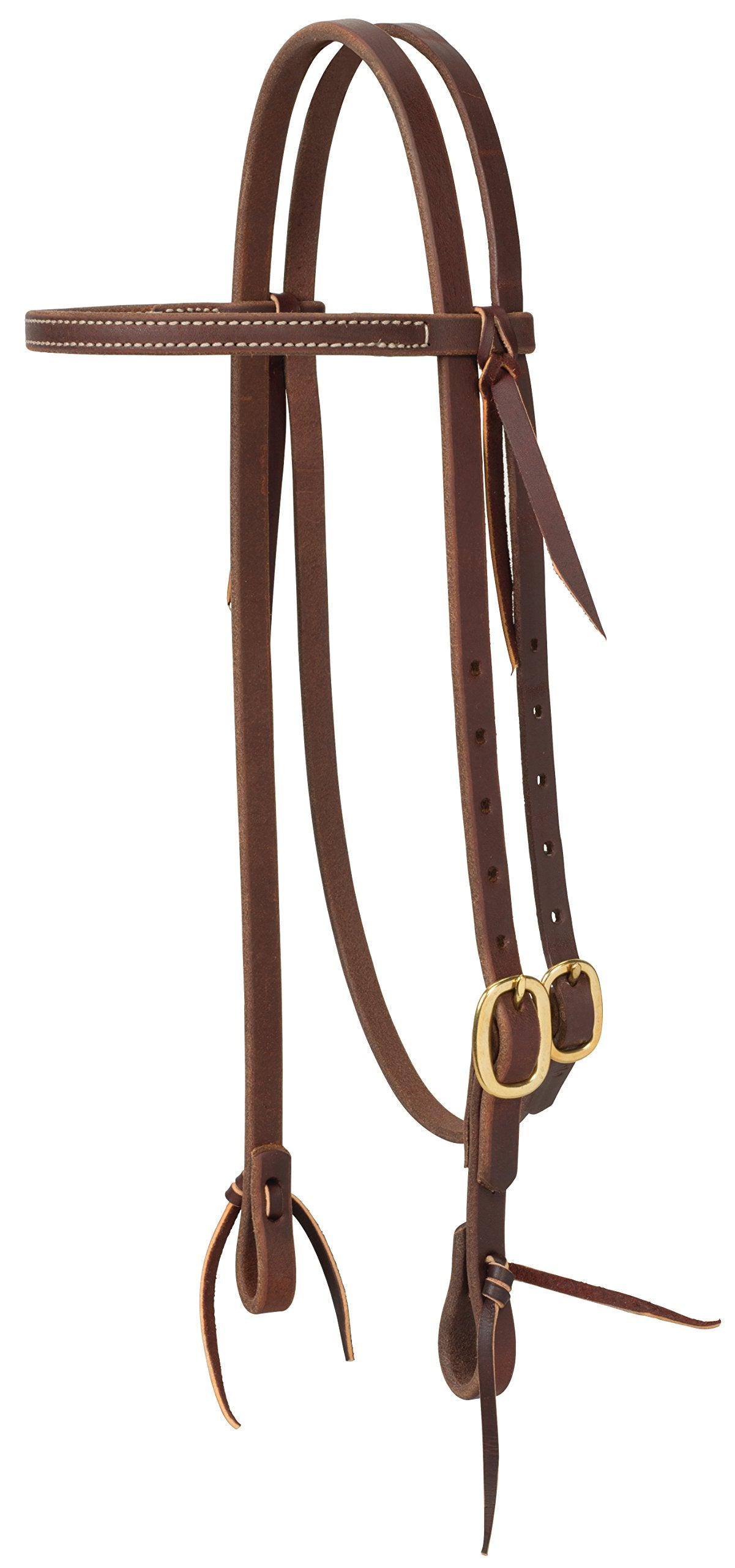 Weaver Leather Working Tack Straight Browband Brass Single Buckle Headstall, Oiled Canyon Rose, 5/8" (10-0720)
