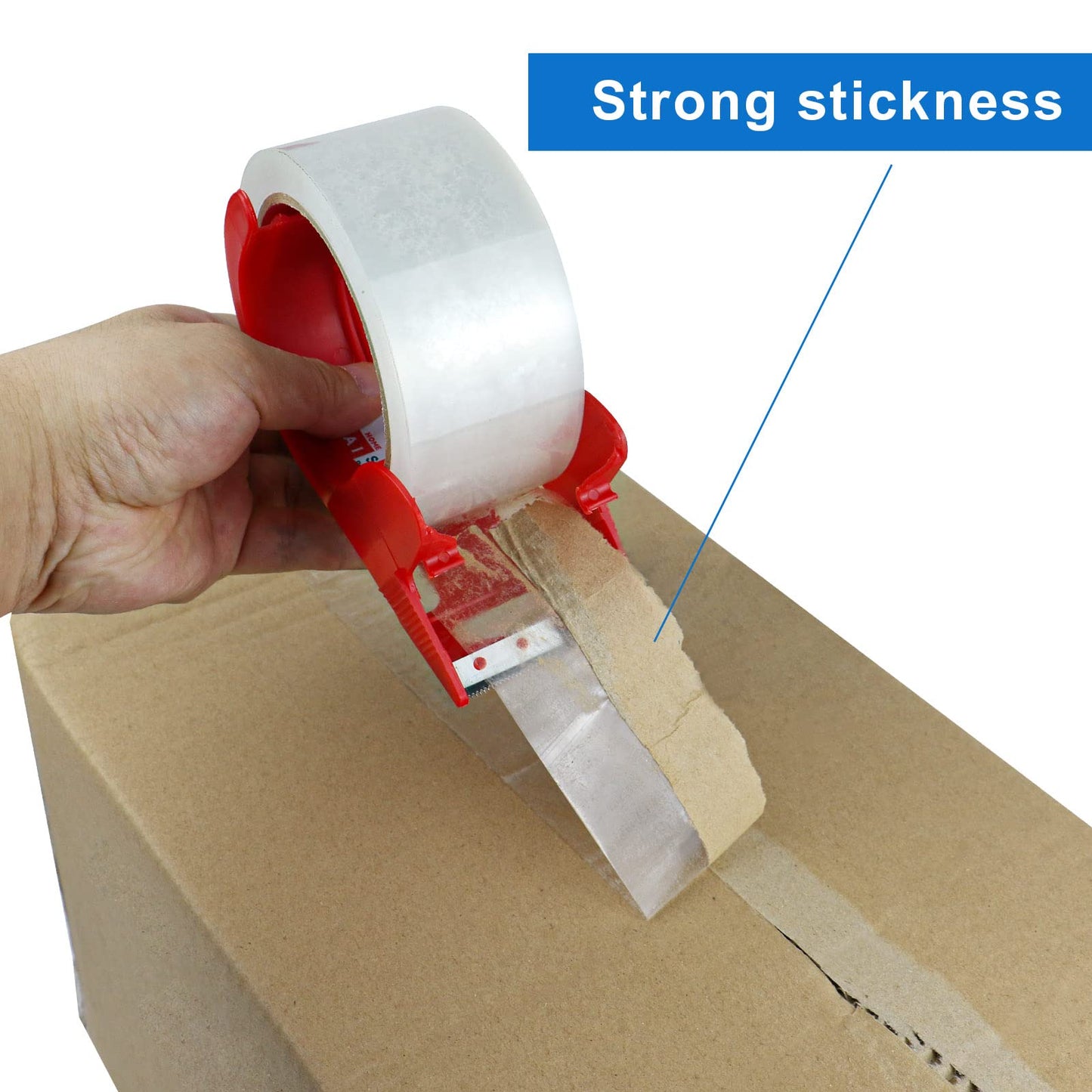 JIALAI HOME Heavy Duty Transparent Packing Tape,6 Rolls with Refillable Dispenser,Industrial Grade Packaging Tape for Shipping Moving Sealing,1.88 inches x 55 Yards Per Roll