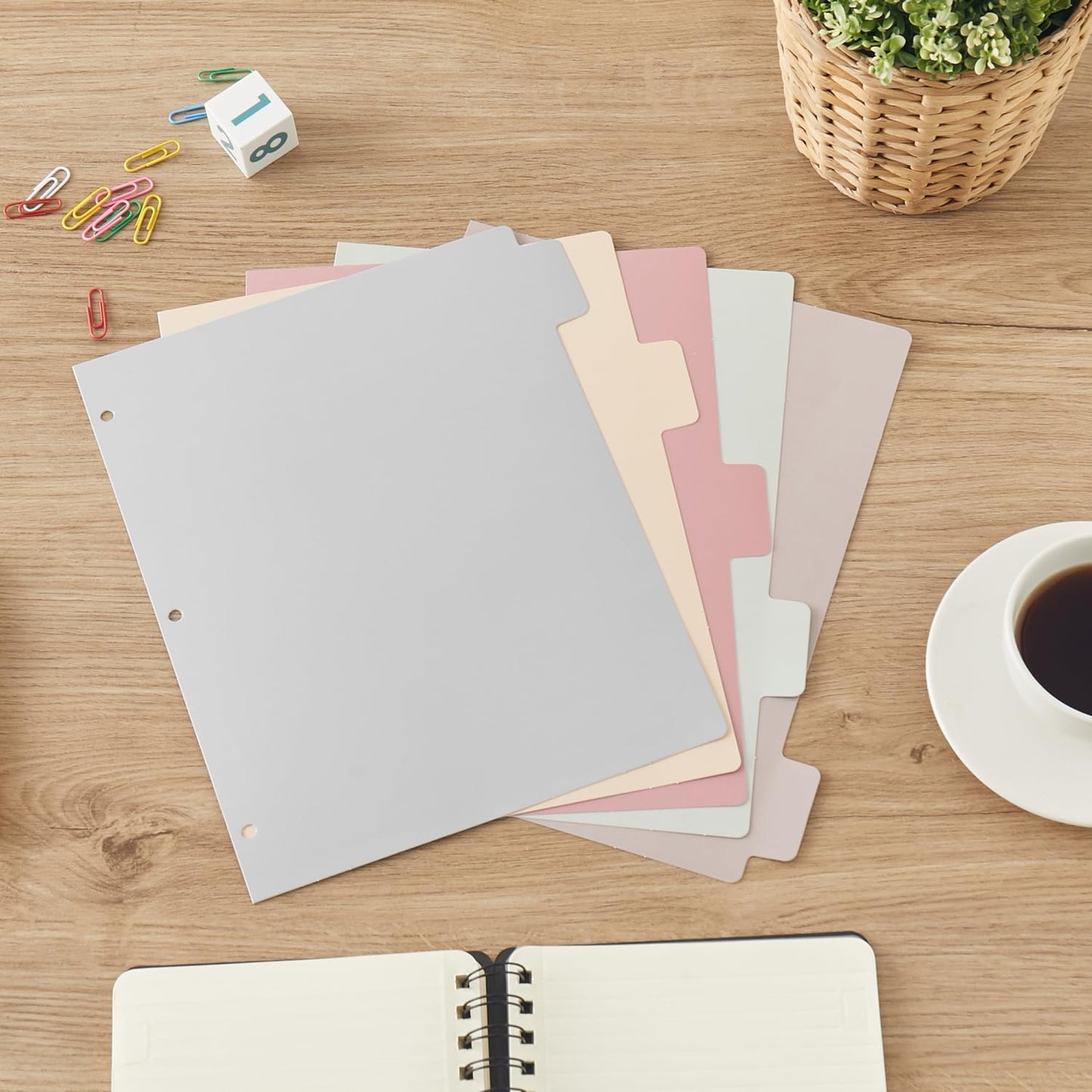 Y YOMA 1 Inch 3 Ring Binders with Dividers & Inside Pocket, Letter Size Cardboard Pastel Binders Organizer, Holds 225 Sheets Durable Aesthetic Design for School Office Home, Morandi Purple