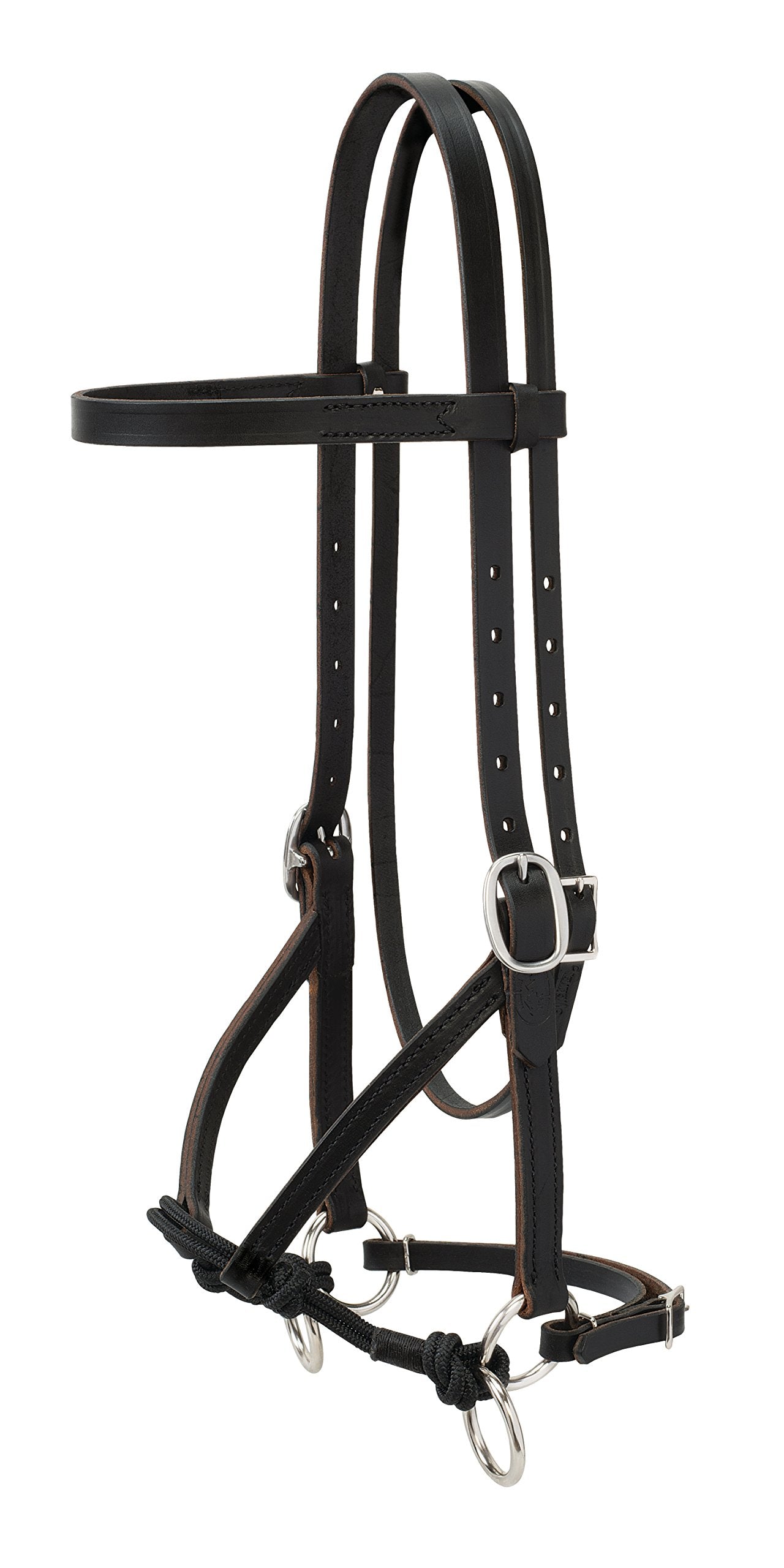Weaver Leather Justin Dunn Bitless Bridle, Black, 3/4" Average