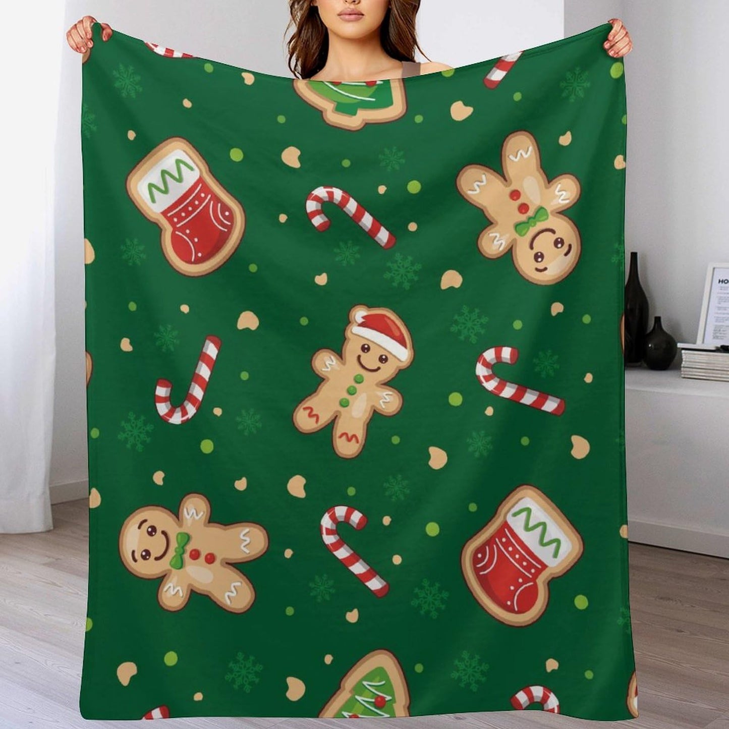 Christmas Printed Blanket Super Soft Flannel Fleece Cozy Blankets for Bed,Sofa,Couch,Gifts for Women Men,Camping and Travel Warm Fuzzy Blanket for All Season (Christmas Stockings, 50" x60)