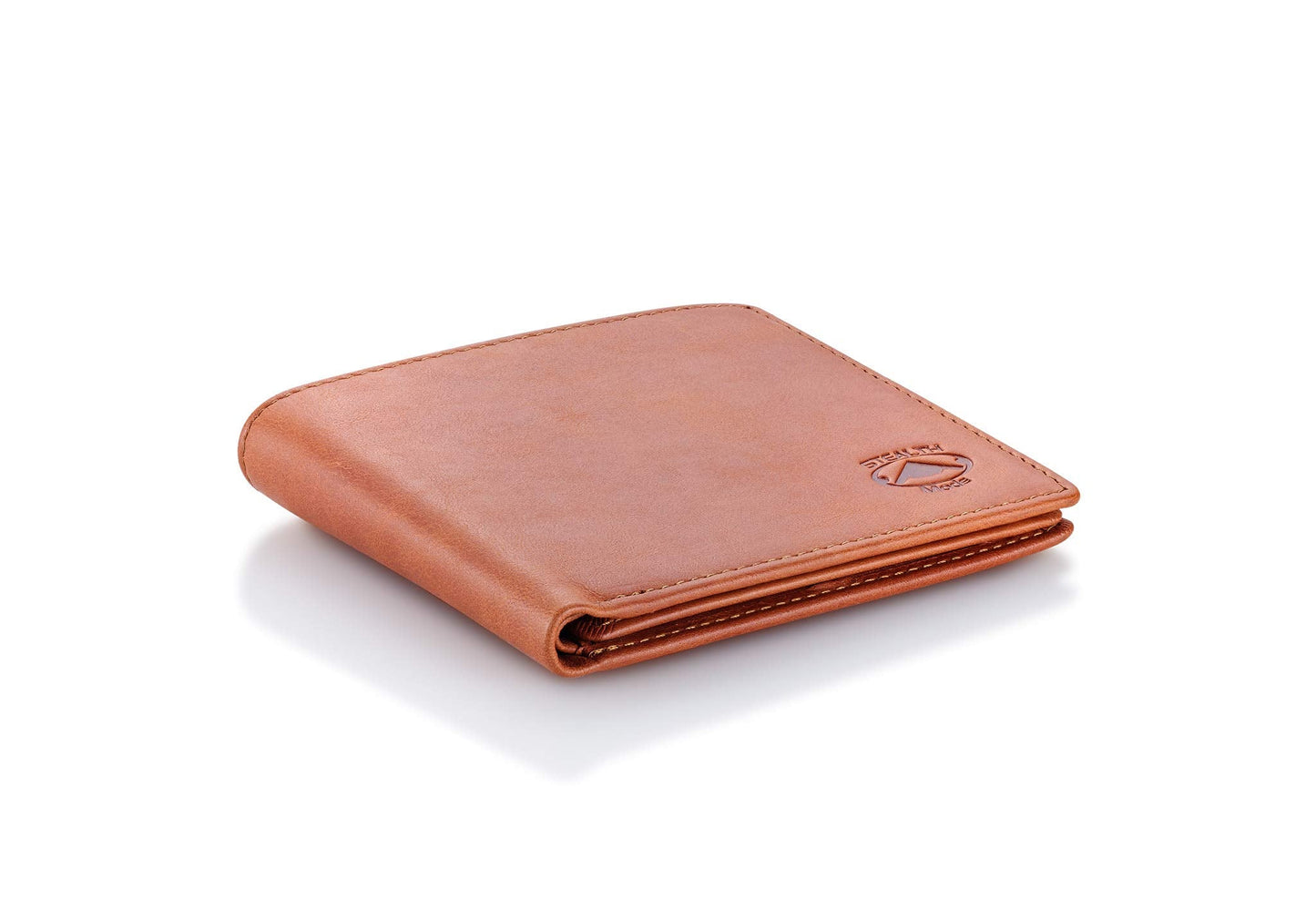 Stealth Mode Leather Bifold Wallet for Men With ID Window and RFID Blocking (Beige)