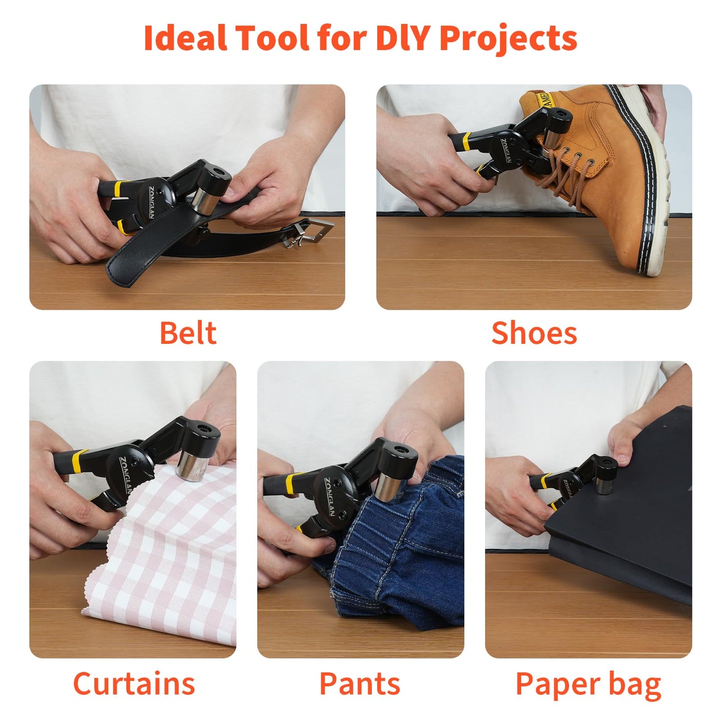 Grommet Tool Kit, 3/8 Inch Handheld Eyelet Kit Hole Punch Grommet Eyelet Press Pliers with 300 Silver Anti-Rust Grommets for Tarp Leather Fabric Tent and So On
