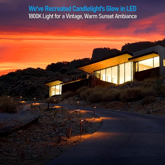 LEONLITE 5CCT Anti-Glare Low Voltage Pathway Lights, 5W Wired 12-24V LED Landscape Path Lights Aluminum IP65 Outdoor Landscape Lighting for Walkway Yard, 1800K/2700K/3000K/4000K/5000K, ETL, Pack of 6