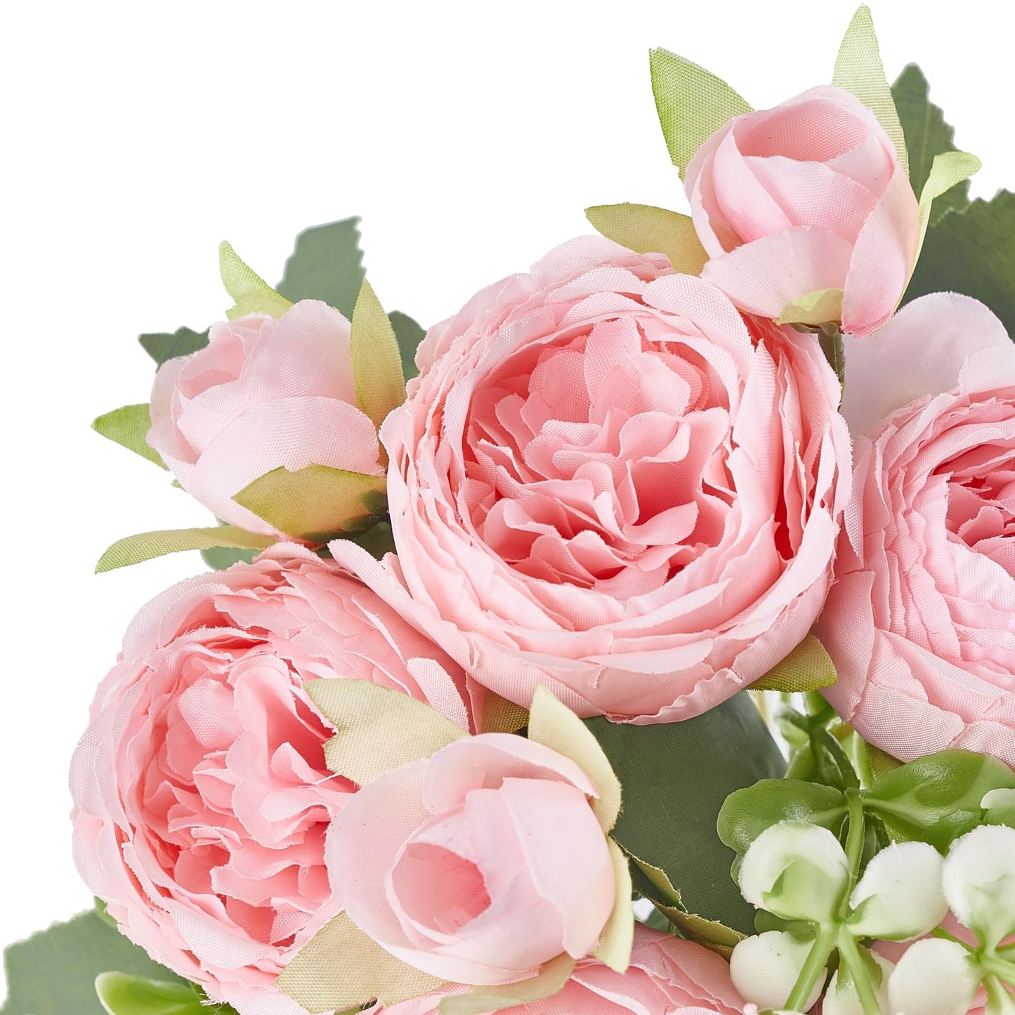 Mkono Peonies Artificial Flowers, Small Silk Flowers for Home Decor Indoor Fake Bouquet Faux Floral Arrangements Dining Table Centerpieces for Kitchen Bridal Wedding Party Decor Pink