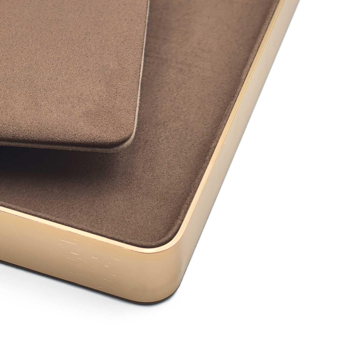 KOLOKAL Metal Jewelry Tray, Valet Tray, Bedside Table and Desktop Organizer. It is Stackable and can be Used to Display Watches, Rings, Earrings and Bracelets(Brown)