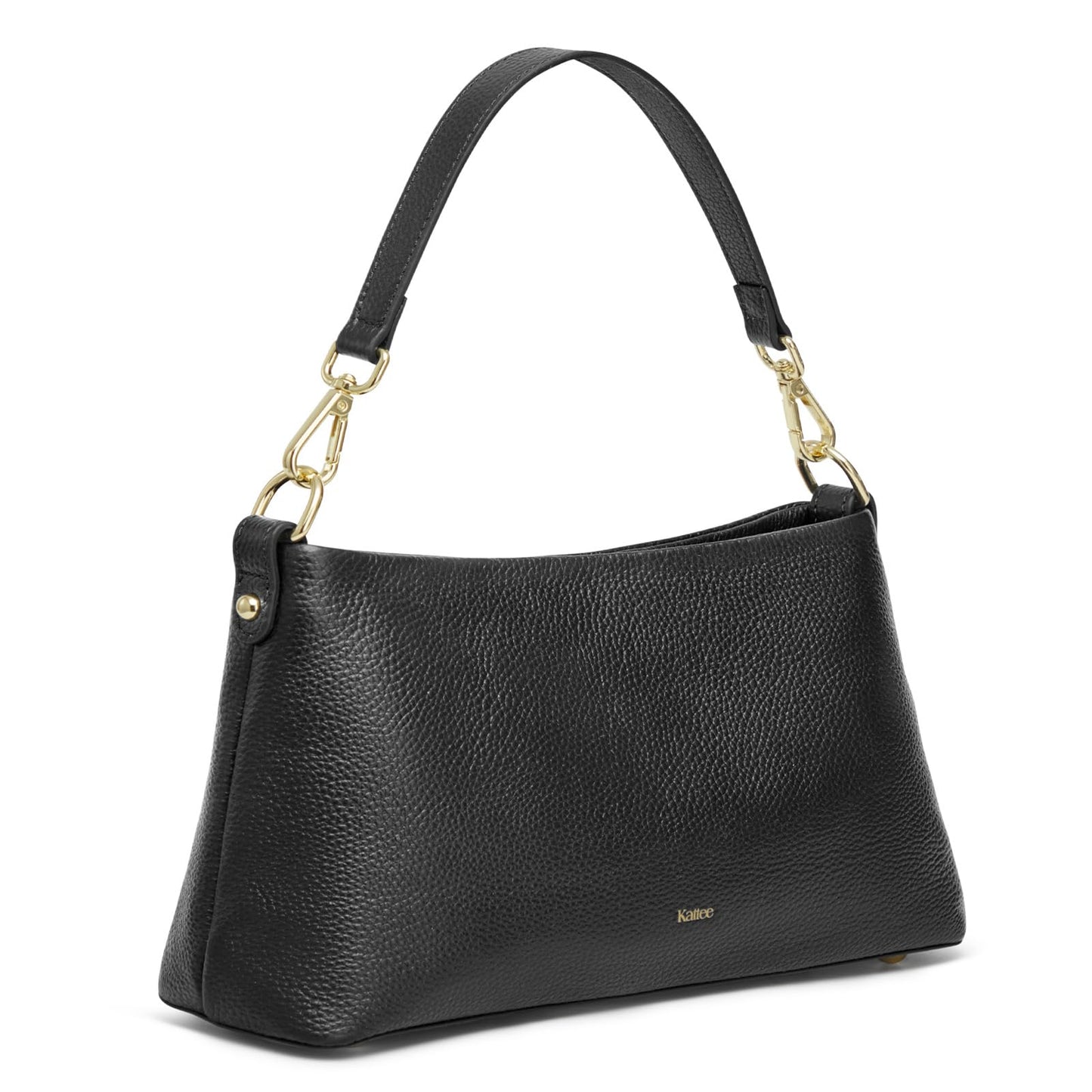 Kattee Genuine Leather Crossbody Bags for Women 2026 Trendy, Small Tote Purses Shoulder Handbags with 2 Removable Straps, Black