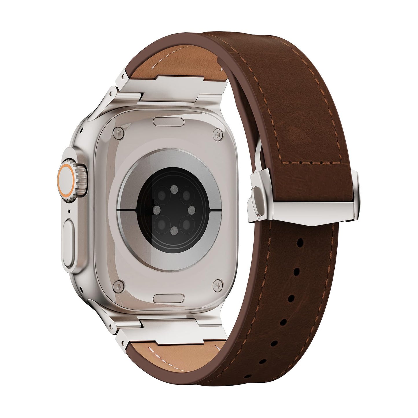 Vintage Genuine Leather Band for Apple Watch Ultra 49mm (2026 Upgrade), Rugged Replacement Strap Compatible with iWatch 46mm 45mm 44mm - for Men Women, Fit Ultra3/2/1, SE 3/2/1, Series11 10/9/8/7/6/5/4