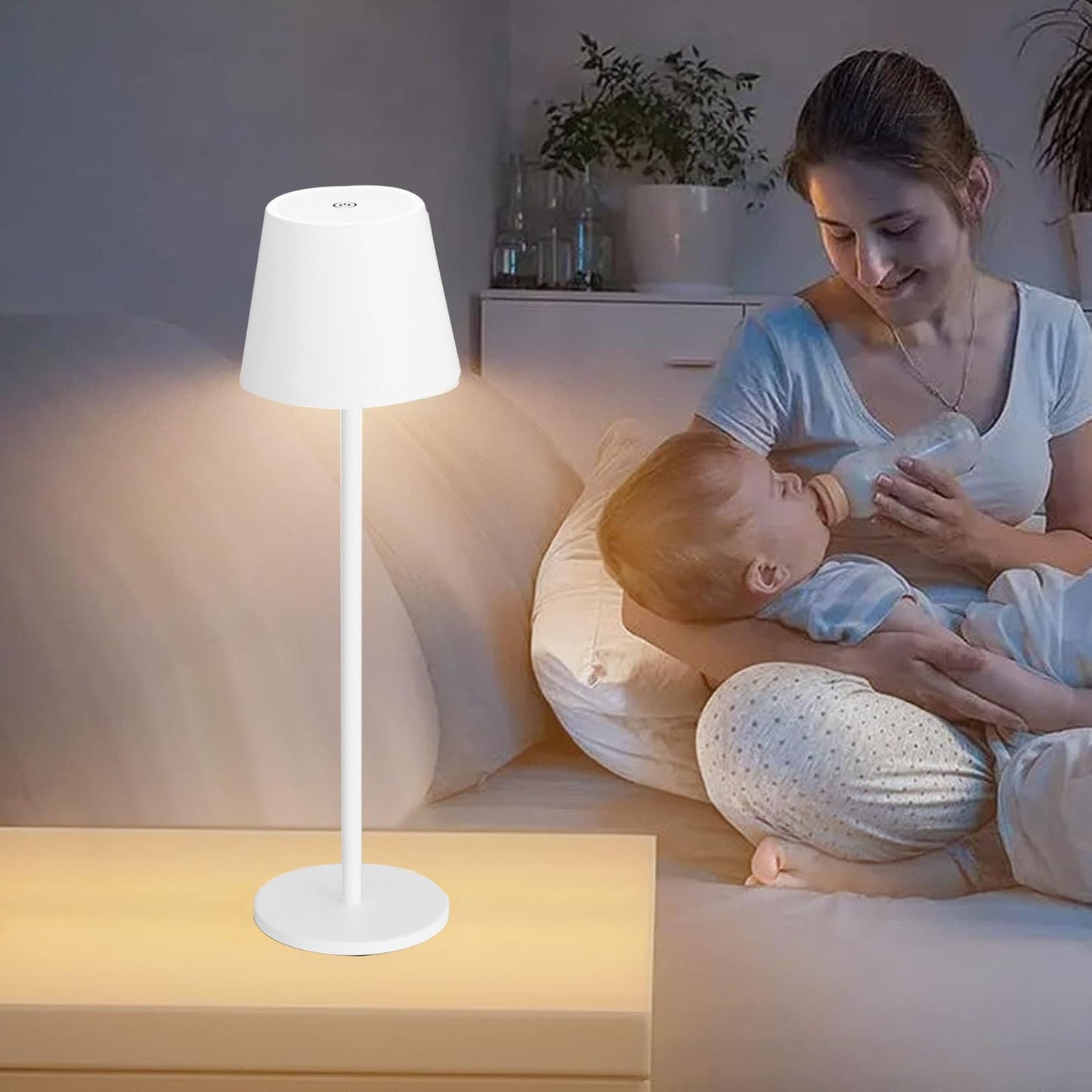 2 Packs Cordless Table Lamp, Portable LED Wireless Desk Lamp with 3 Modes Light Dimming, Adjustable Height Table Lamp, Rechargeable Waterproof Touch Lamp for Christmas Birthday Gift (2 packs-Black)