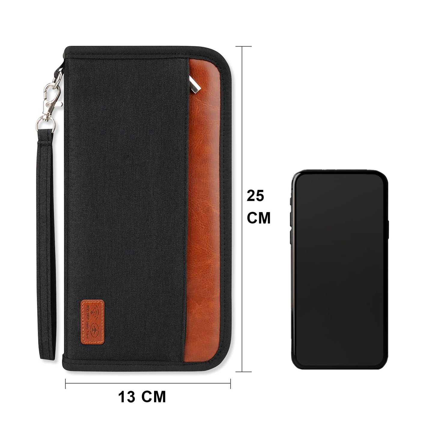 Passport Holder Family Travel Large RFID Blocking Passport Organizer, Travel Essentials Premium Wallets Credit Cards Case, Multi Pocket Waterproof Document Bag for Airports Vacations Business Trips