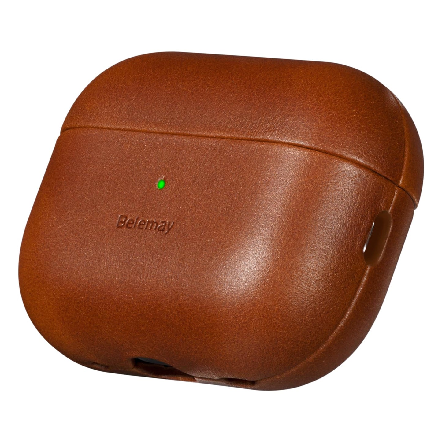 Belemay Handcrafted Full-Grain Vegetable-Tanned Leather Case for AirPods Pro 3rd Gen (2025), Two-Tone Effect, Natural Patina, Compatible with MagSafe, Compatible with Airpods Pro 3, Saddle Brown