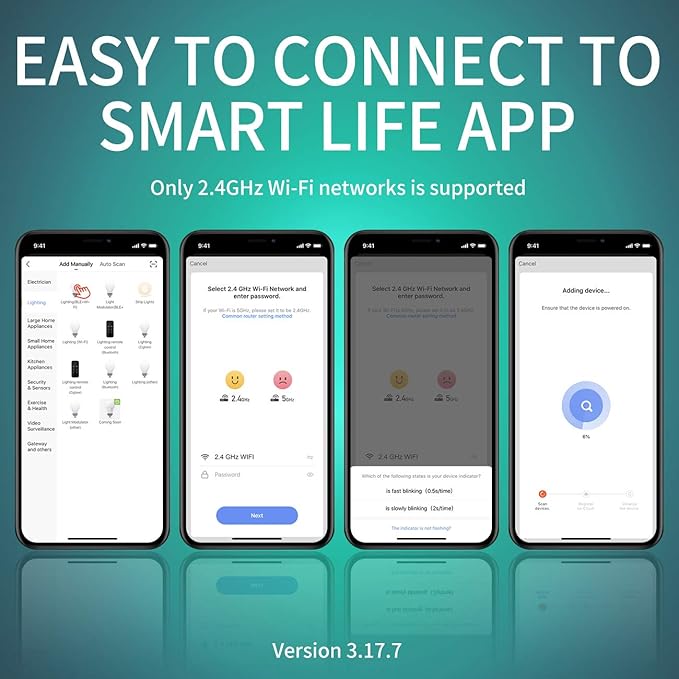 ANWIO Smart Light Bulbs 8.5W (60W Replacement) A19 E26 LED Bulb Work with Alexa, Google Assistant, Smart Life App, Tuya App, Color Changing Light Bulb,806LM,2.4Ghz only,No Hub Required(2-Pack)