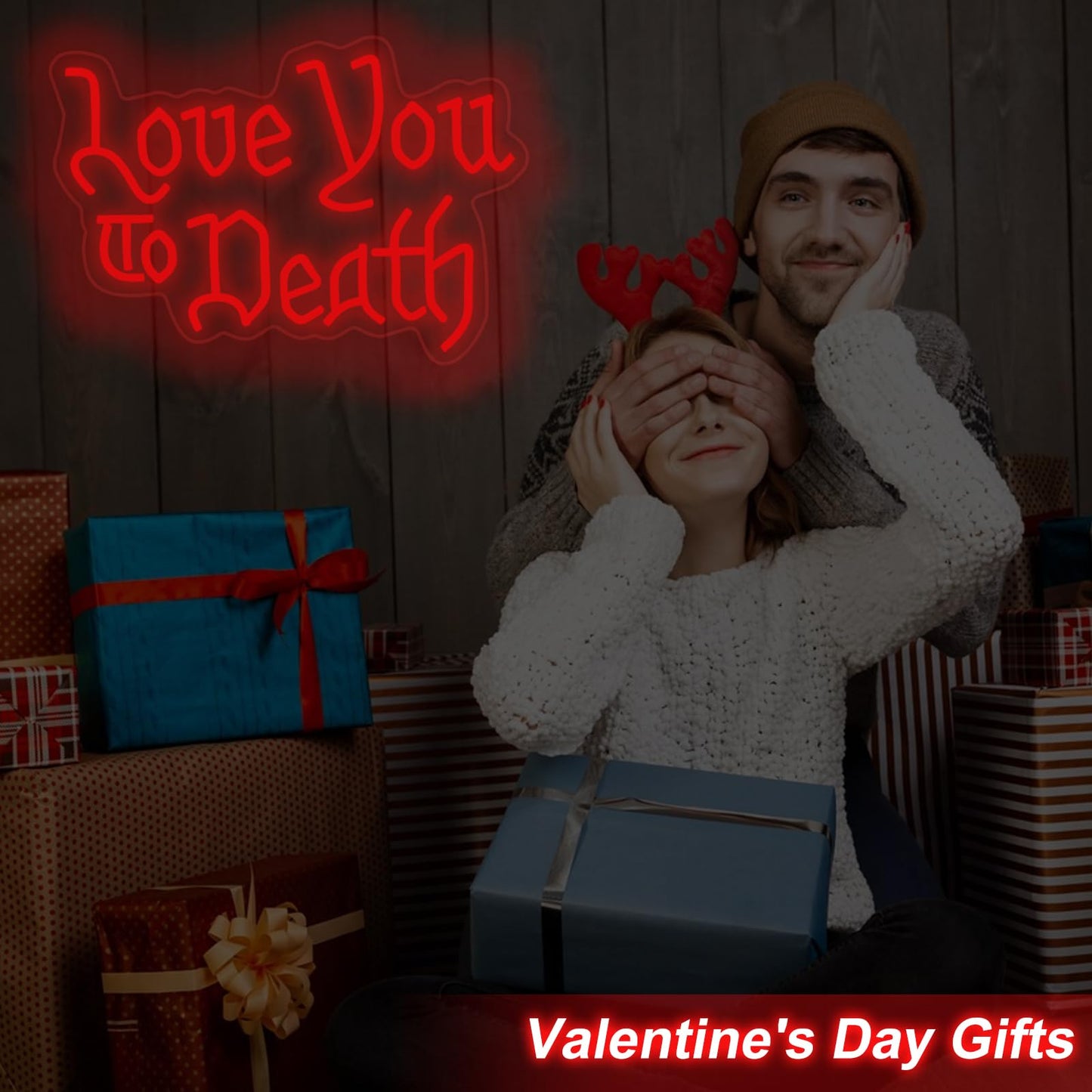 Love You to Death Neon Sign, Goth Lover Gift, 5-Level Dimmable Wedding LED Sign for Wall Decor, Witch Decor, Gifts for Goth Lovers, Goth Room Decor, Dark Art Decor, Gothic Wedding Sign