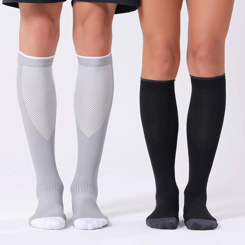FITRELL 3 Pairs Compression Socks for Women and Men 20-30mmHg- Circulation and Muscle Support Socks for Travel, Running, Nurse, Knee High, Medical BLACK L/XL