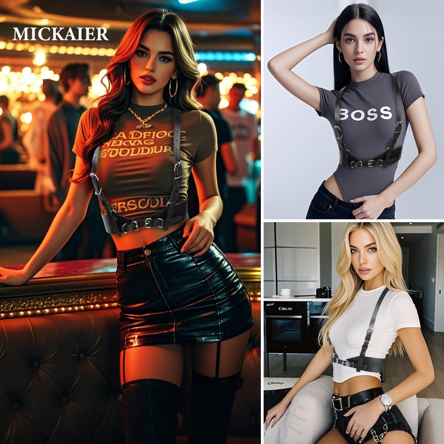 MICKAIER Punk Women's Belt, Fashion Women's Waistband Outerwear Outerwear Black Corset Belt, Adjustable (Fit for Waist Size 28''-33'')