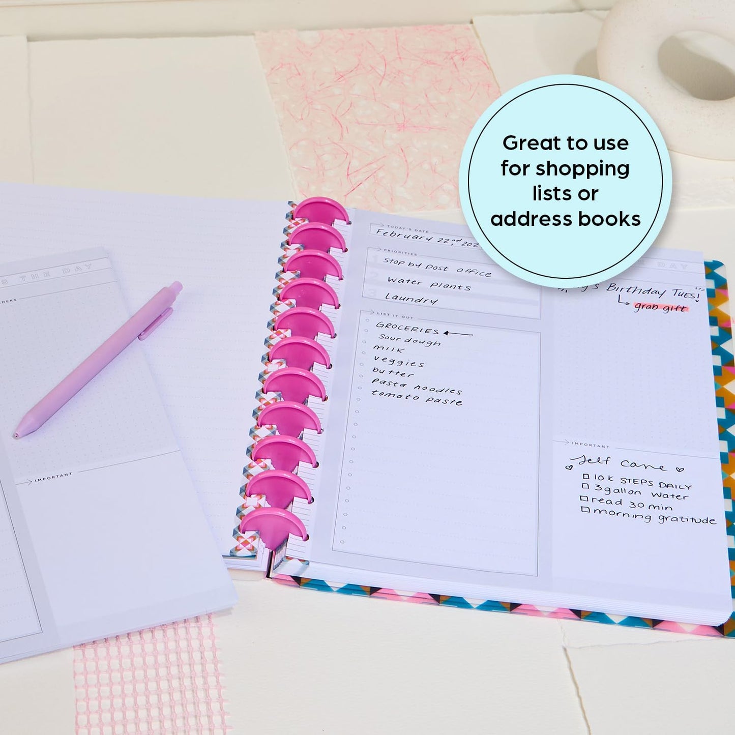 Happy Planner Undated Refill Paper for Planners and Journals, Neutral Lined Dashboard Layout Daily Notebook Planner Paper, Big Size, 100 Sheets 8 1/2" x 11"