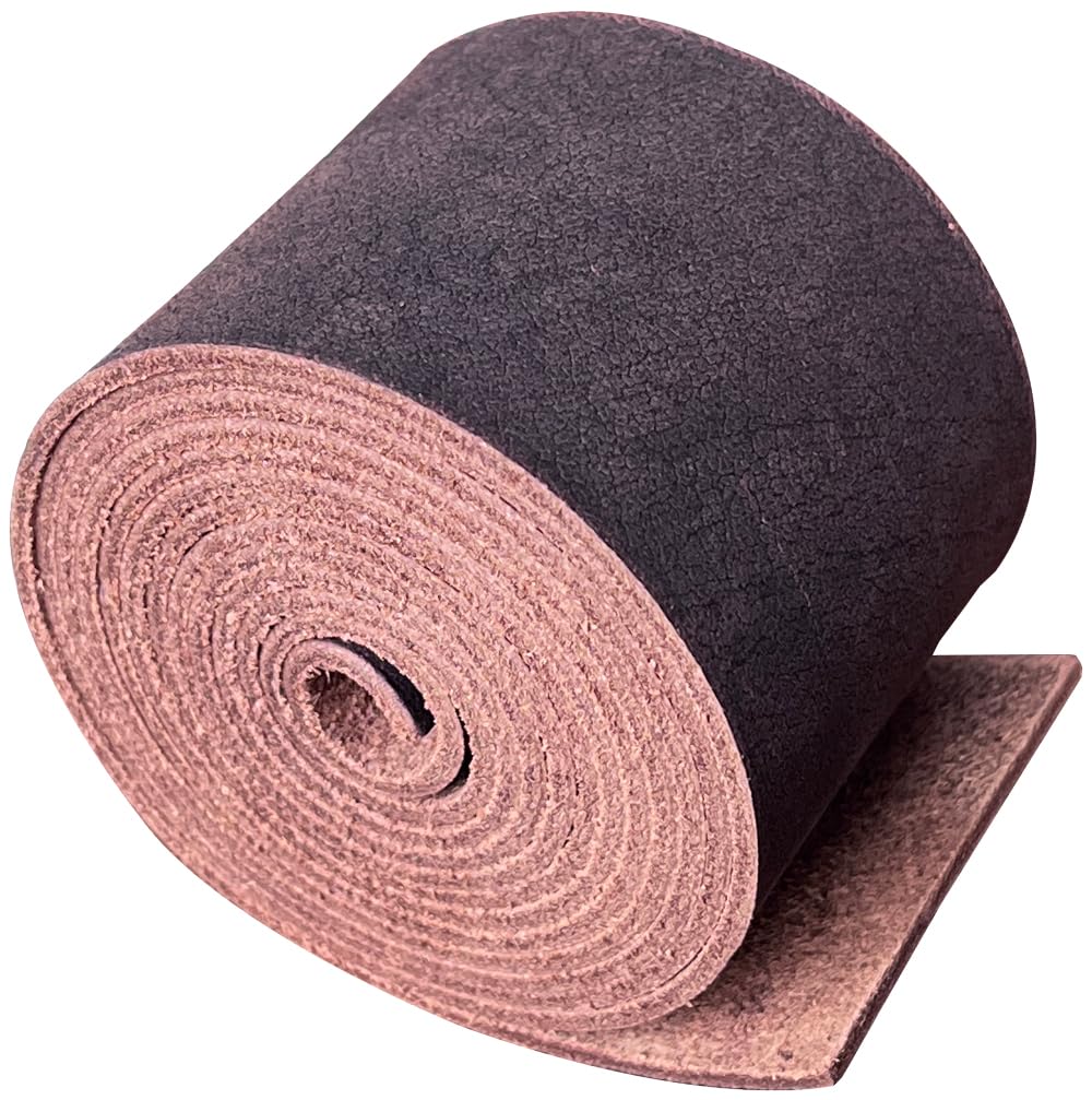 Genuine Leather Strip 2 Inch Wide 64 Inches Long for DIY Craft Projects, 1.8-2mm Thick, Coffee Brown