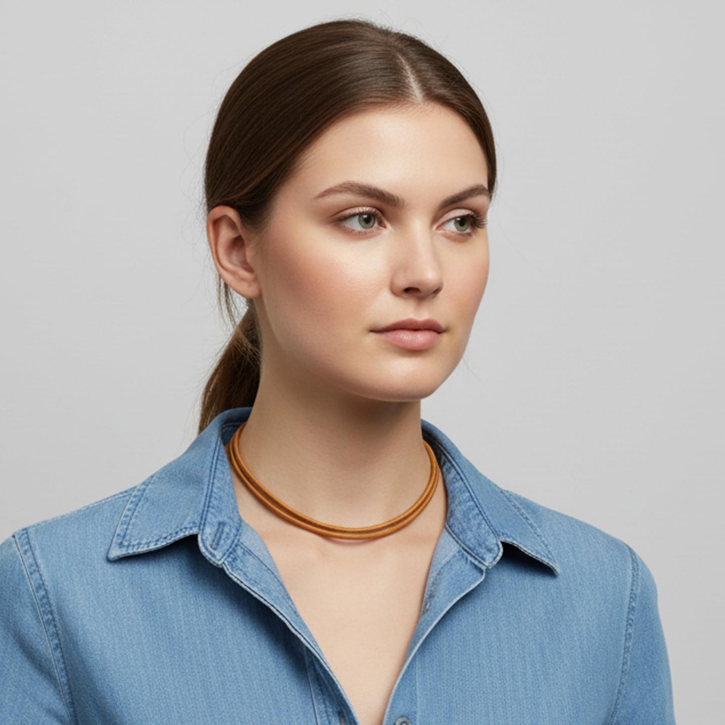 Leporem Genuine Leather Thick Cord Necklace, Dark Brown Woven Surfer Pendant, Adjustable Unisex Collar Jewelry (Brown)