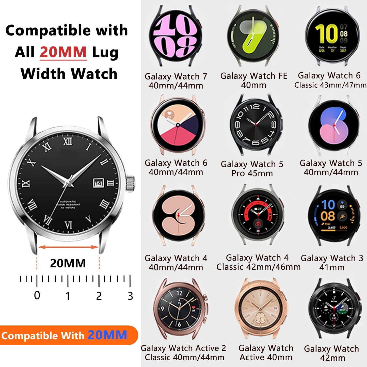 JR.DM Leather Band Women Compatible with Samsung Galaxy Watch 7/6/5/4/Active 2 40mm 44mm/Watch 6 Classic 43mm 47mm/Watch 5 Pro 45mm/Watch 4 Classic 42mm 46mm, Western Boho Turquoise 20mm Straps, Brown