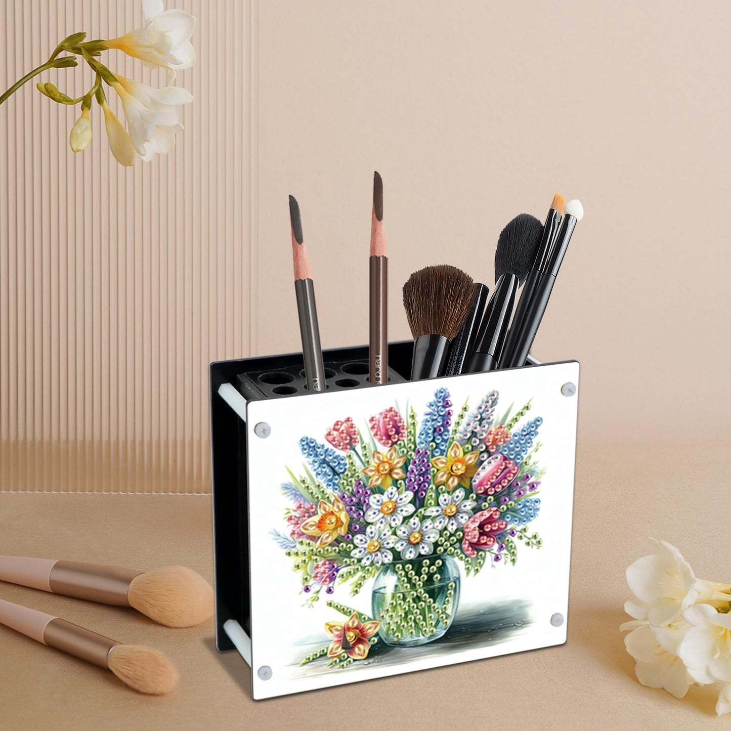 Tontut DIY Diamond Painting Kit,Vase Special Shape diamond painting pen holder, Acrylic Daily Office Desktop Decoration Storage Item