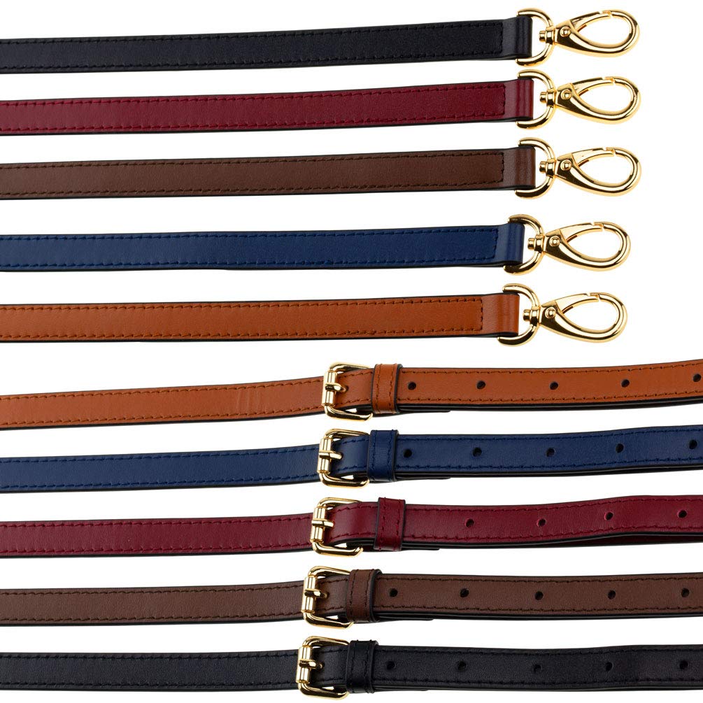 Allzedream Genuine Leather Purse Strap Replacement Crossbody Handbag Long Adjustable (Dark brown)