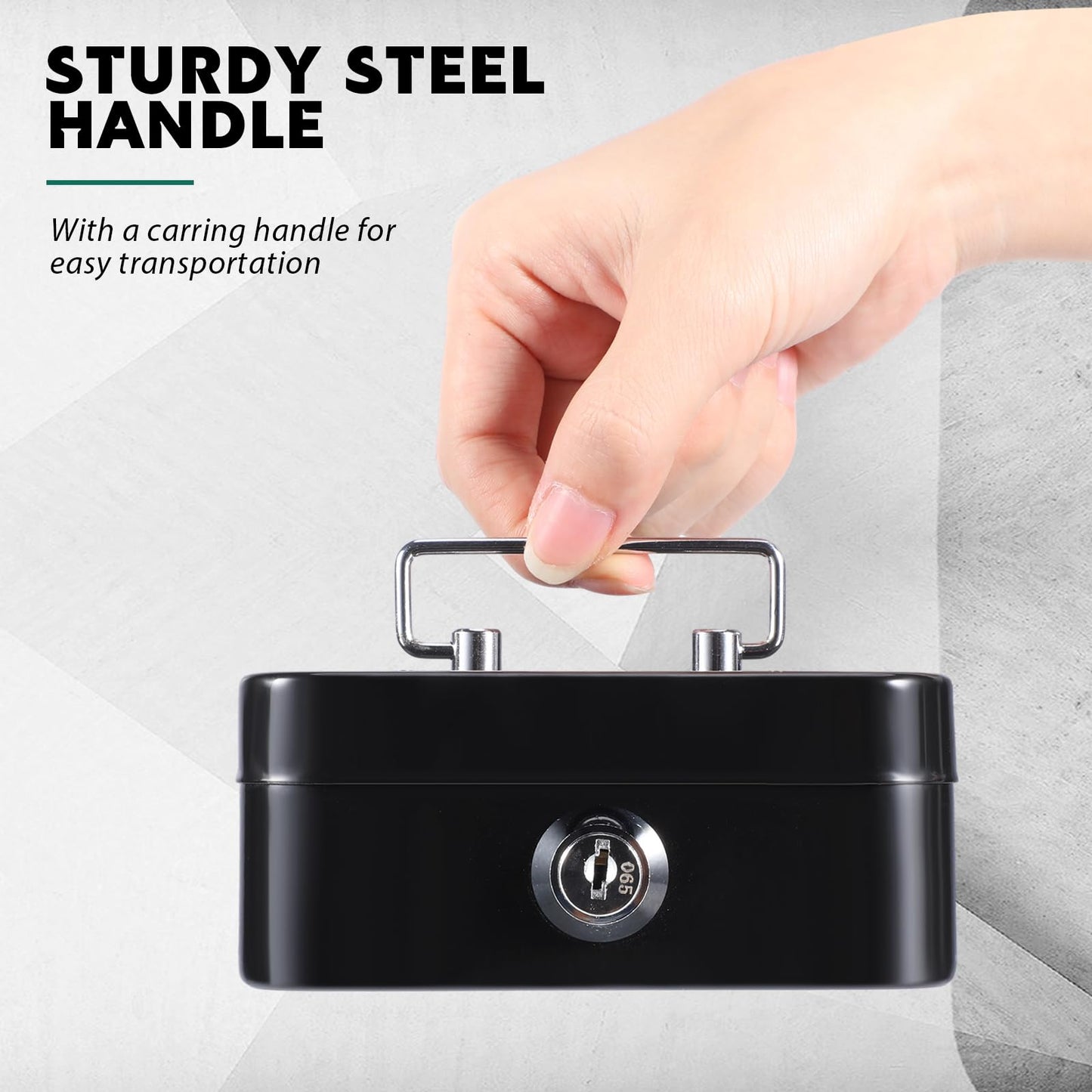 Tandefio 4 Pieces Small Money Box with Lock Metal Cash Box Piggy Bank with Lock and Slot 4.5 x 3.3 x 2 Inch Metal Coin Bank Gifts for Christmas New Year, Without Money Tray(Black, Green, Gray, Pink)
